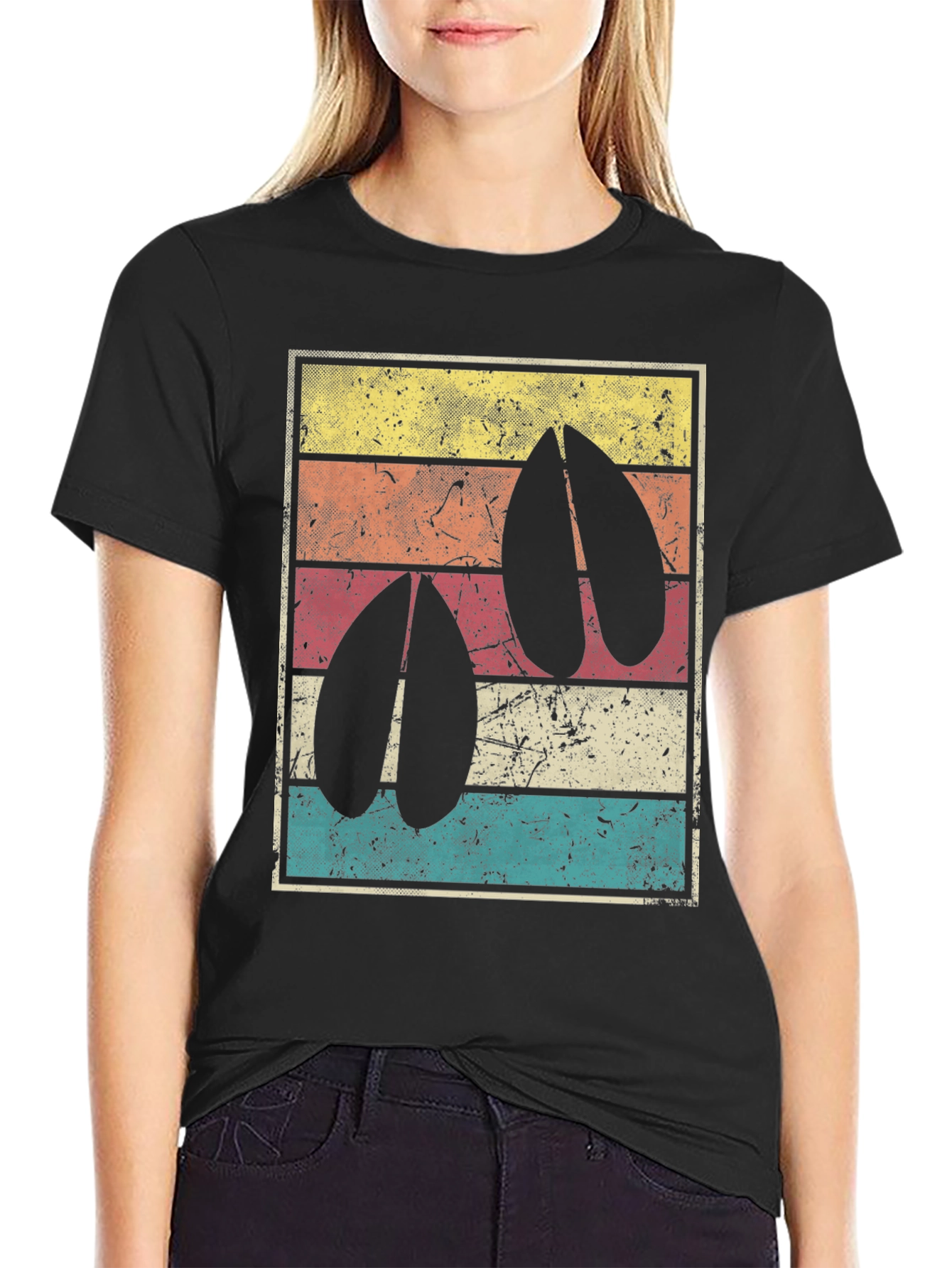 Retro Deer Hoof Print T-Shirt