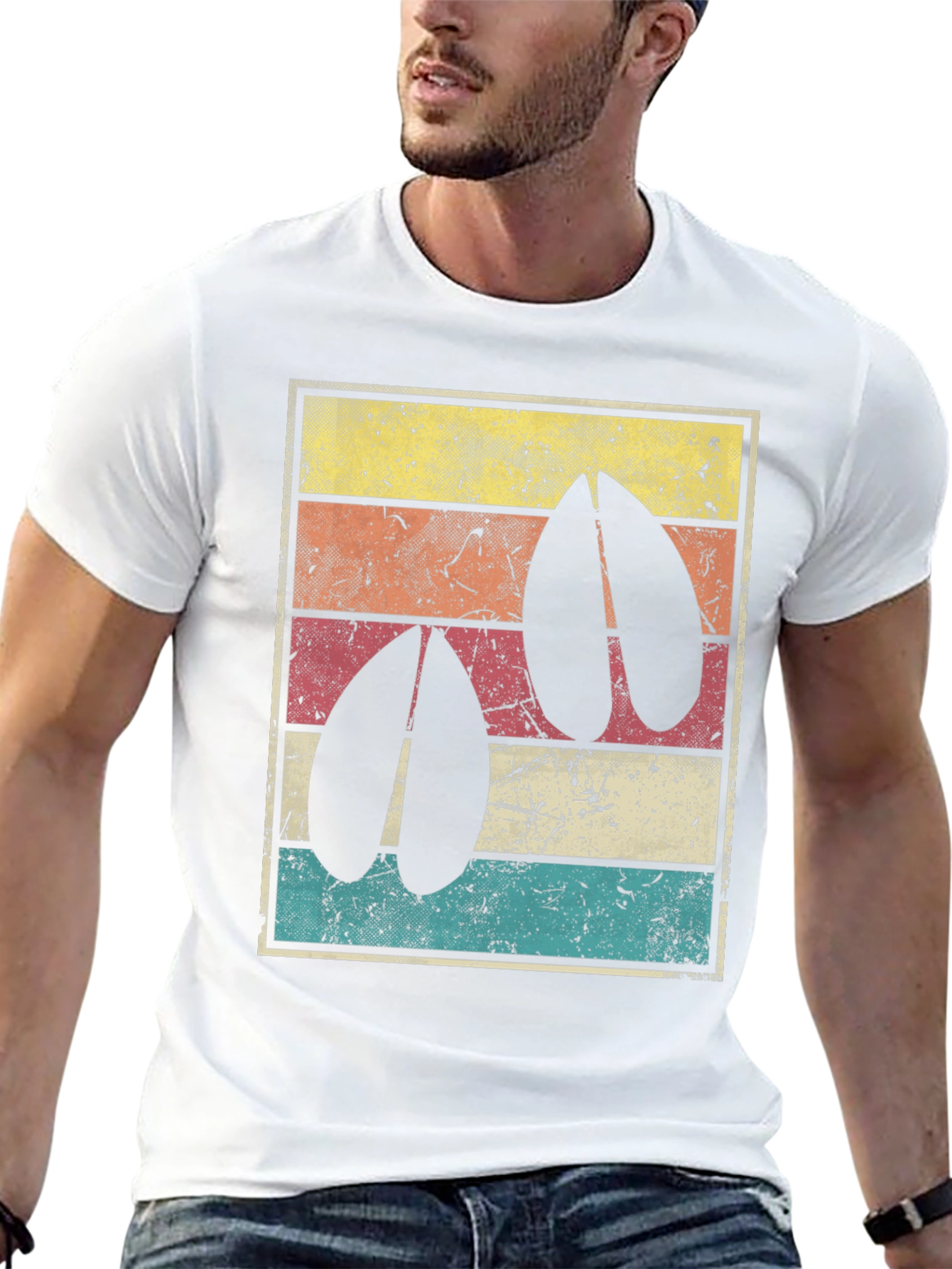 Retro Deer Hoof Print T-Shirt