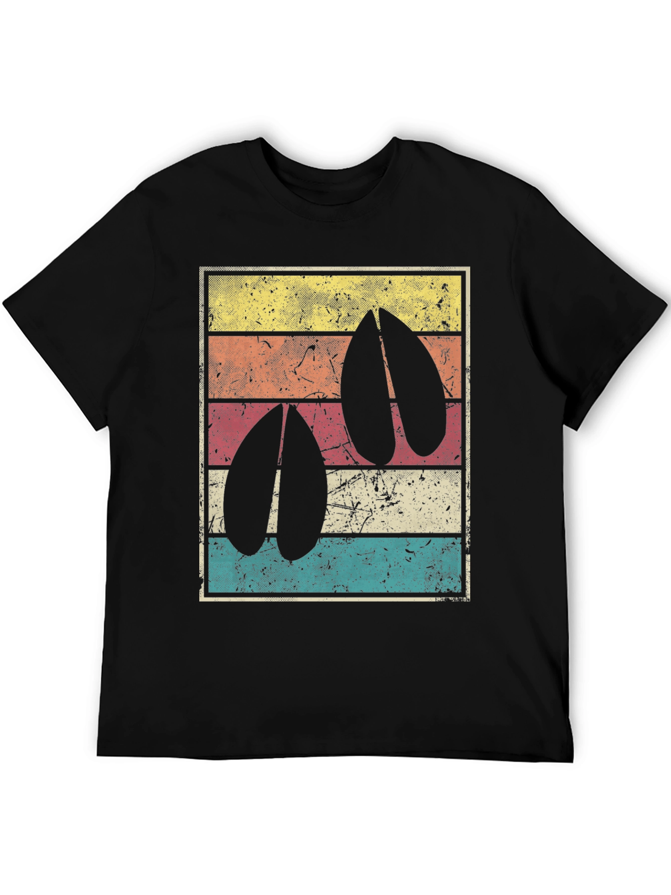 Retro Deer Hoof Print T-Shirt