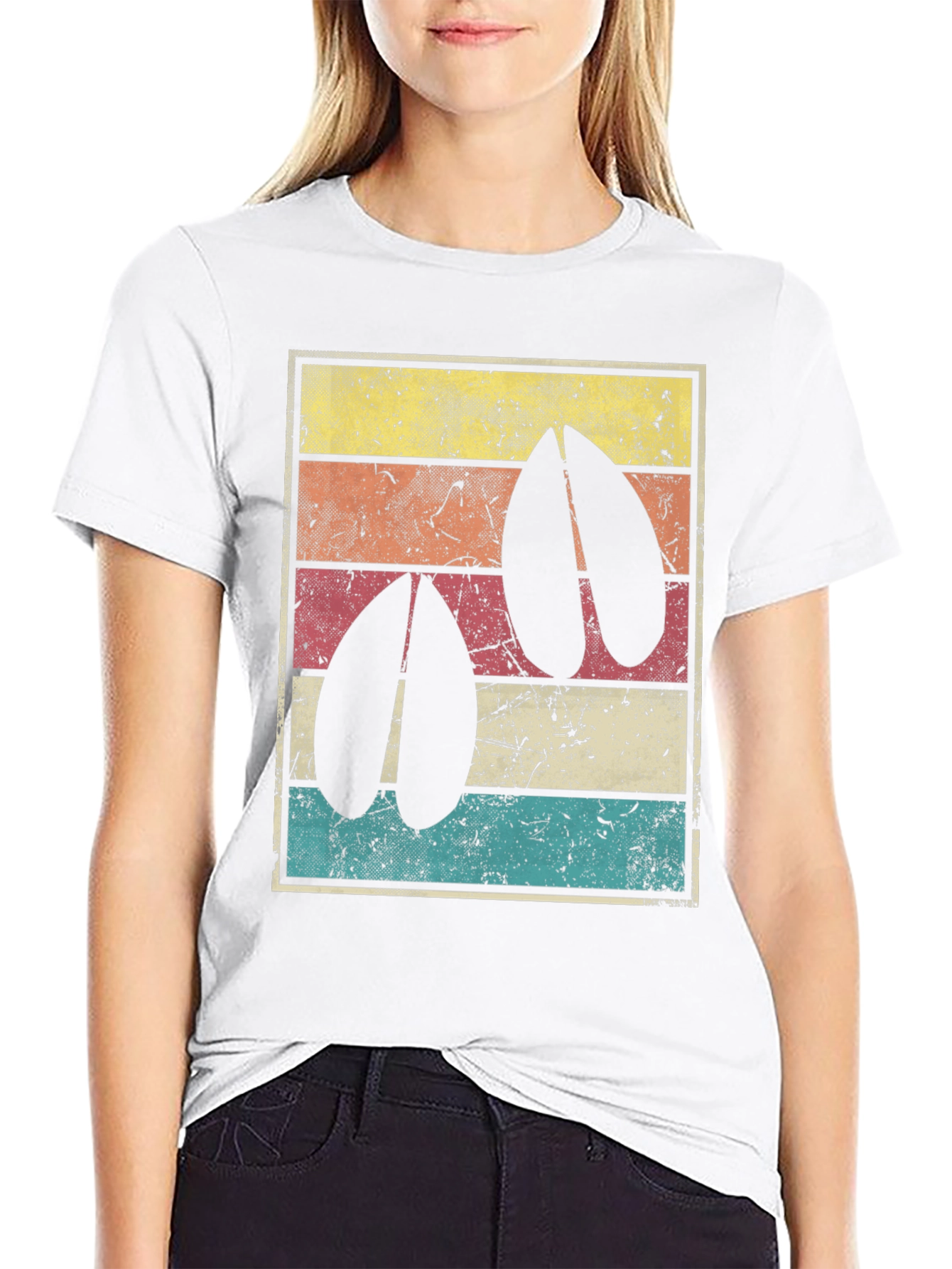 Retro Deer Hoof Print T-Shirt