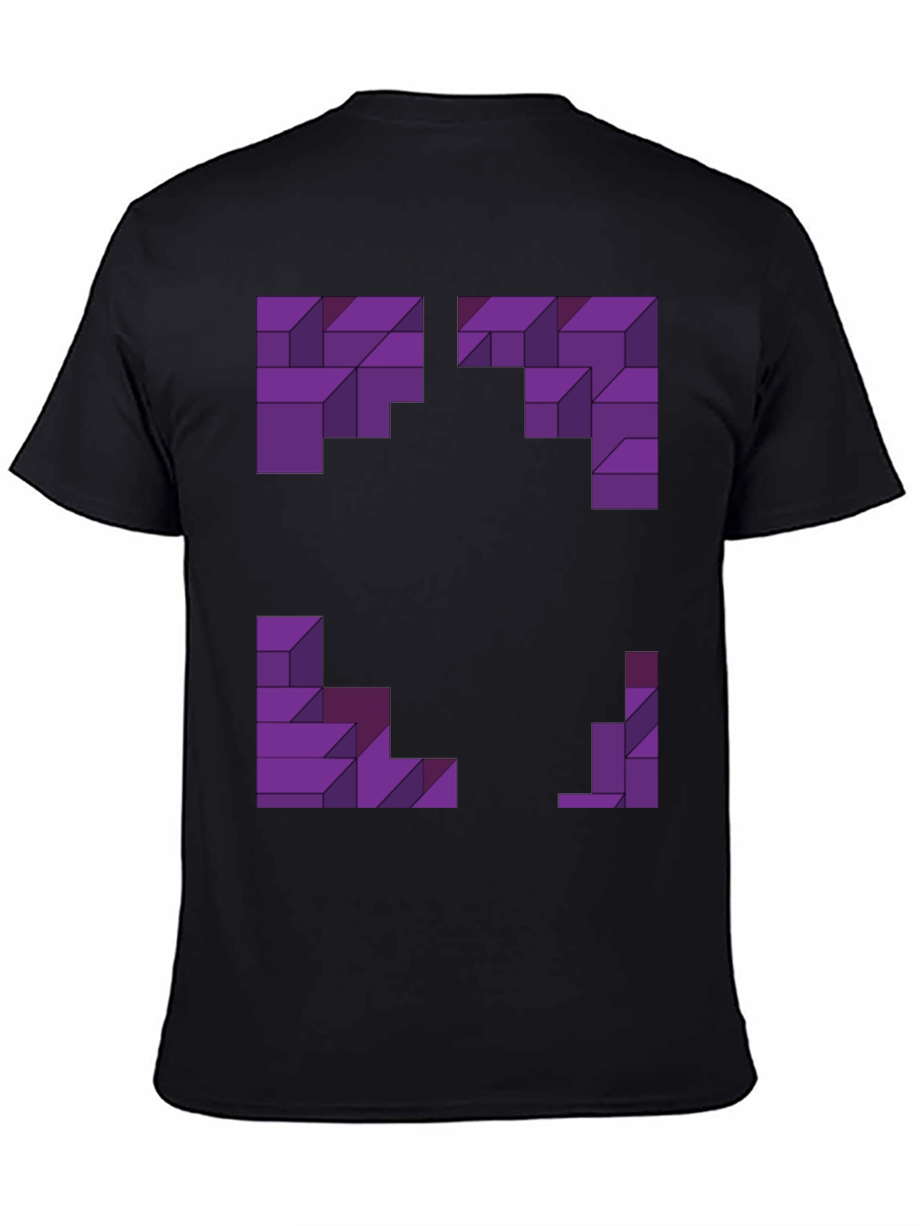 Abstract Purple Block Graphic Tee