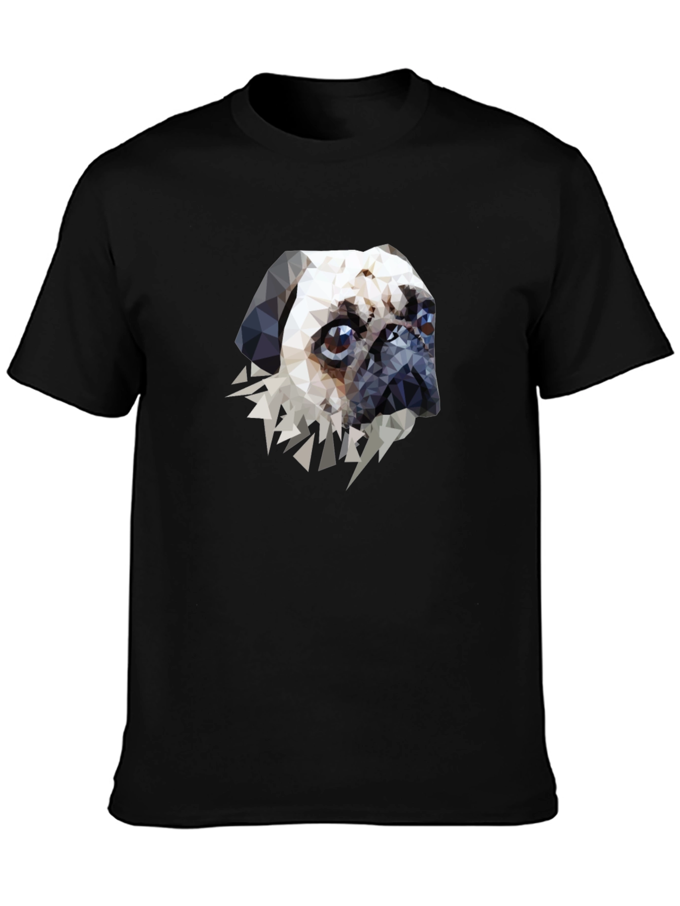 Geometric Pug Graphic Tee - Stylish Pet Lovers T-Shirt