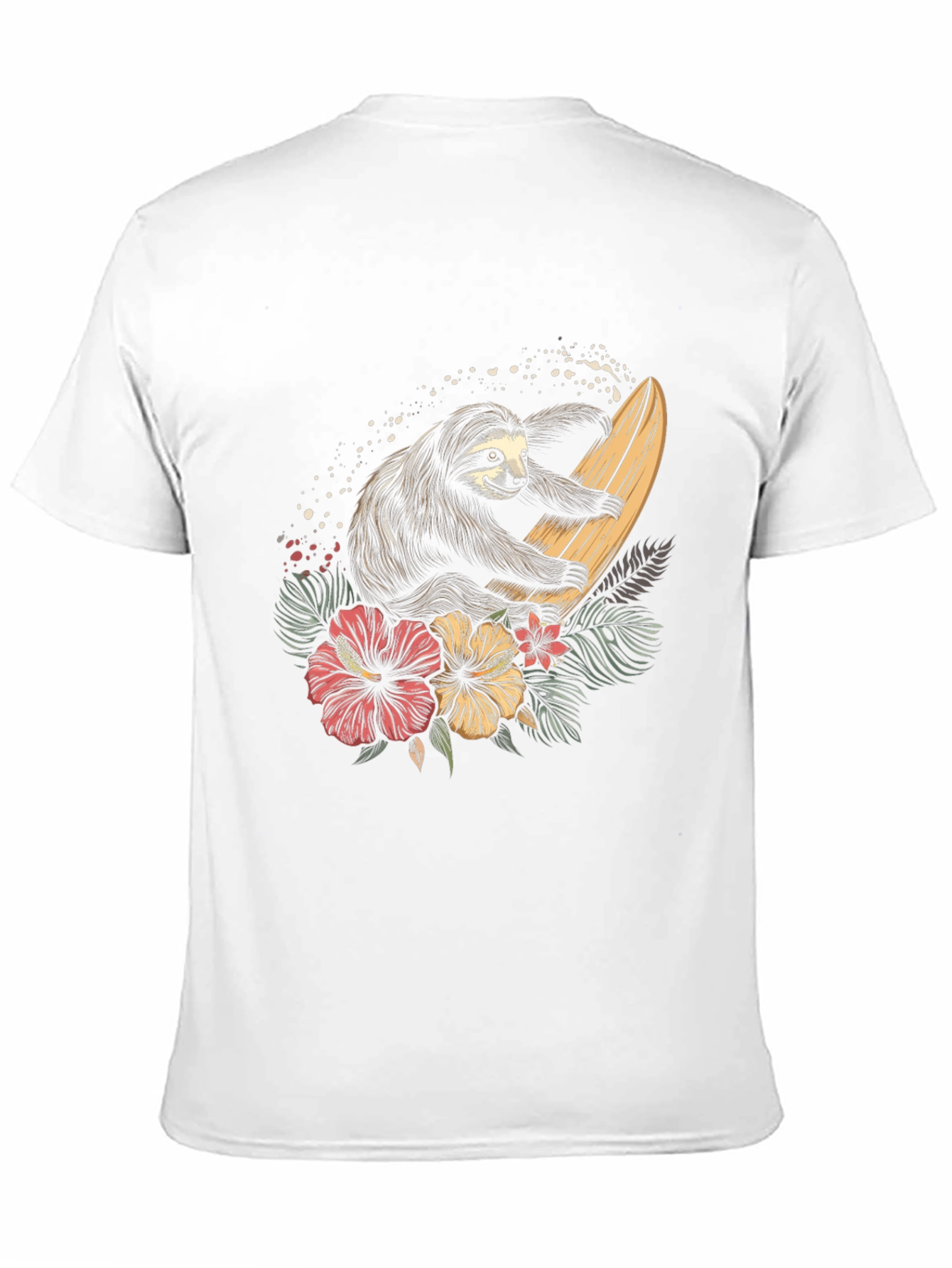 Surfing Sloth Graphic Tee - Tropical Style Shirt