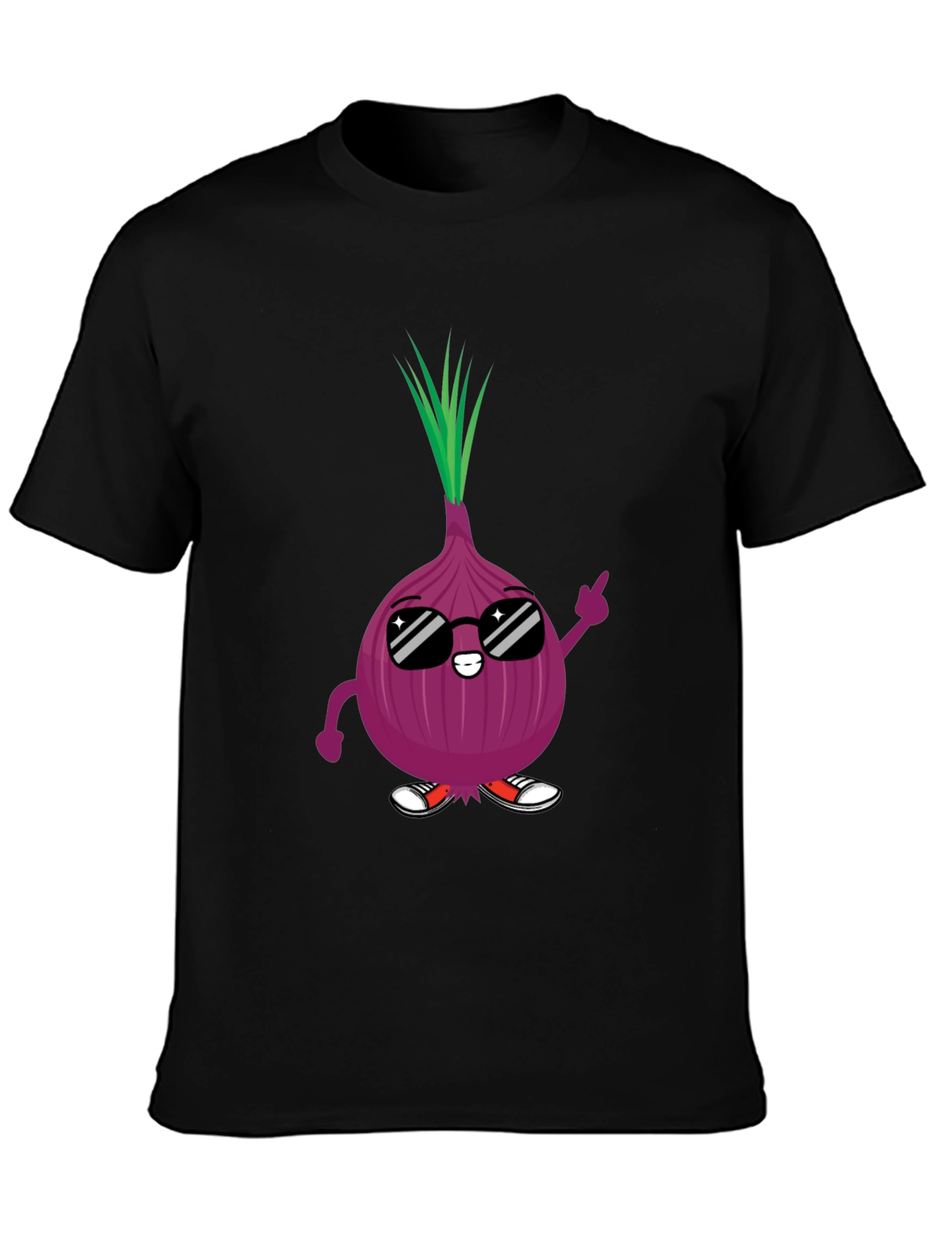 Cool Onion Graphic T-Shirt - Black Cotton Tee