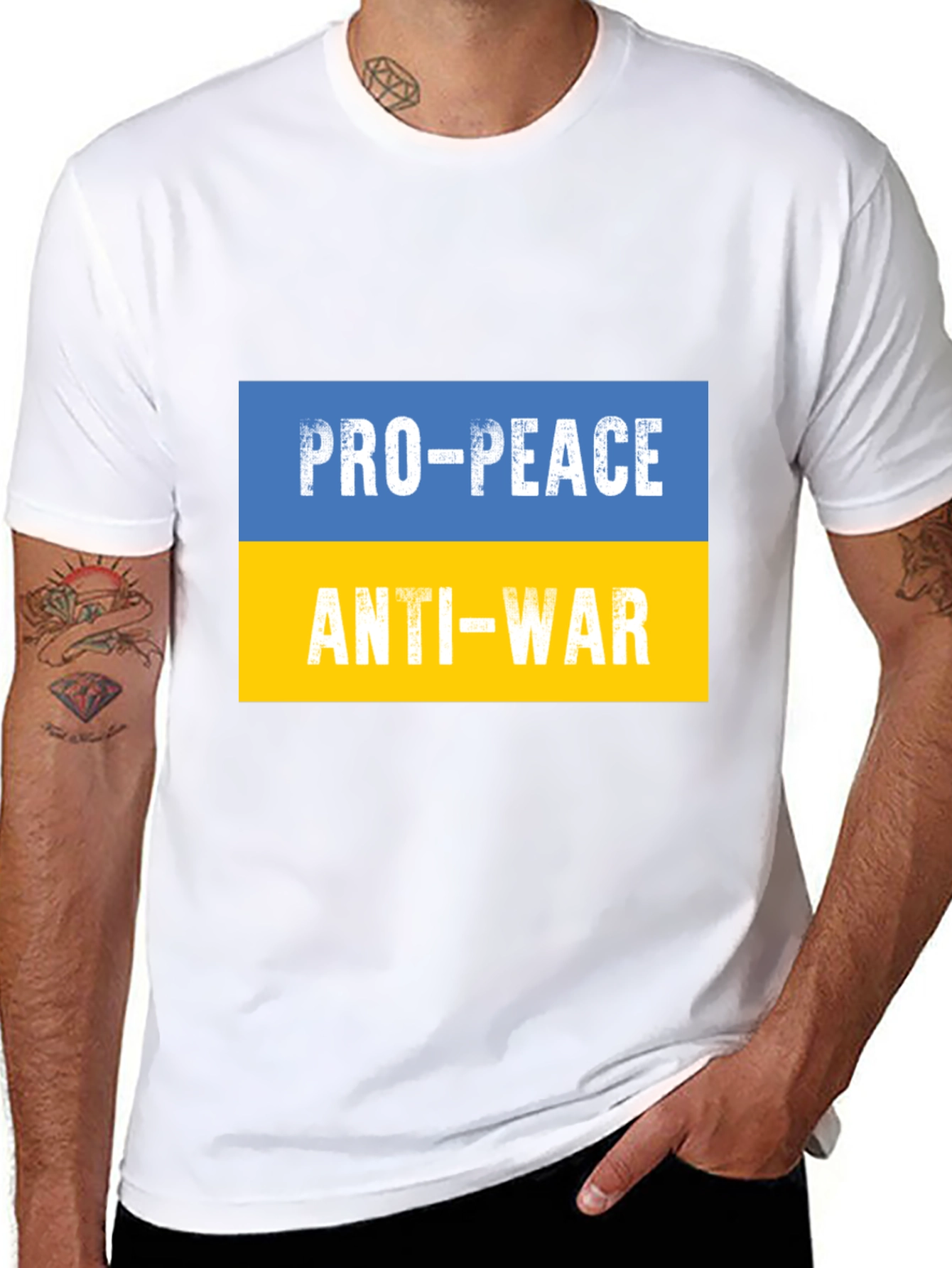 Pro-Peace Anti-War Ukraine Flag T-Shirt