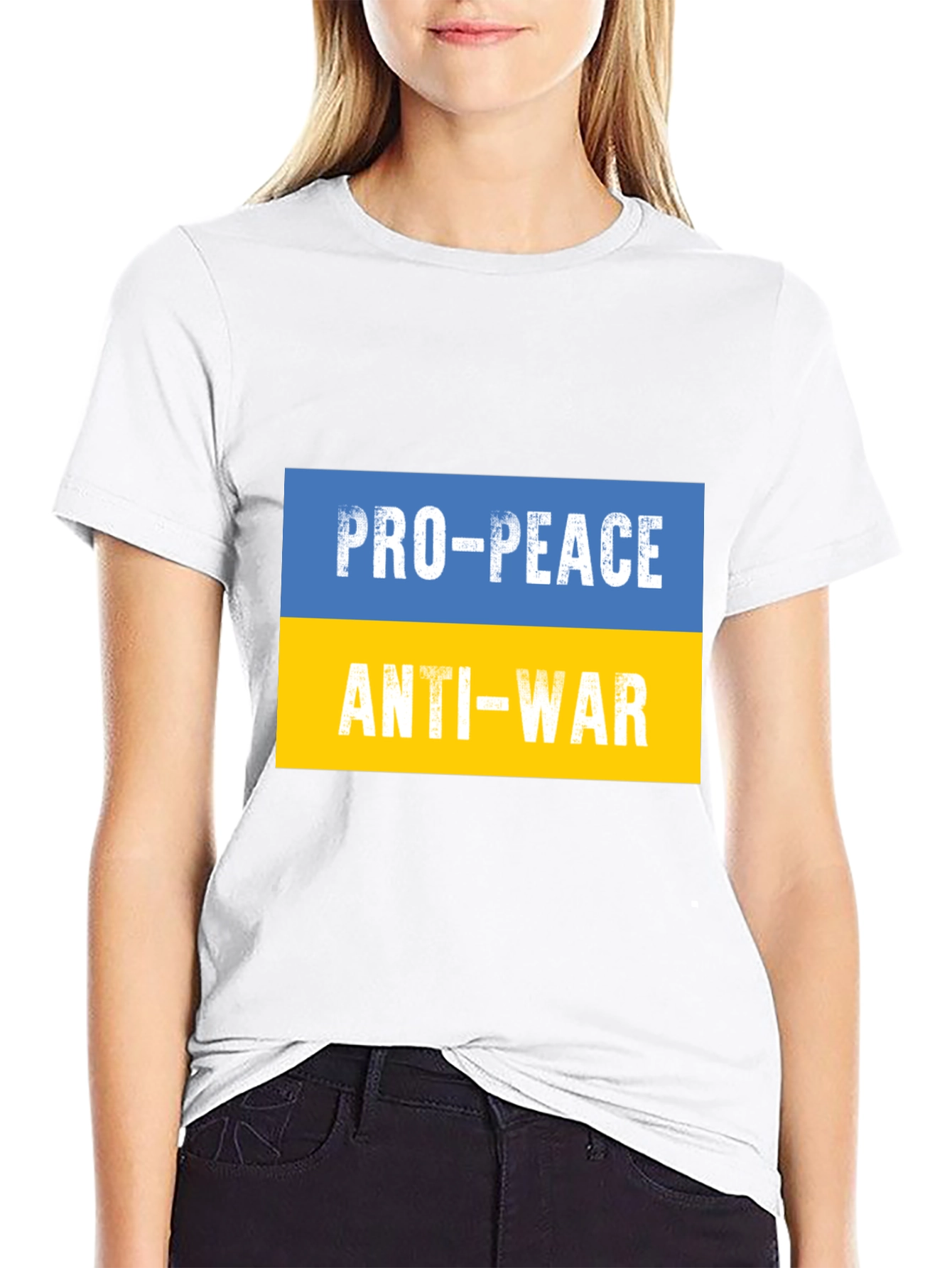 Pro-Peace Anti-War Ukraine Flag T-Shirt