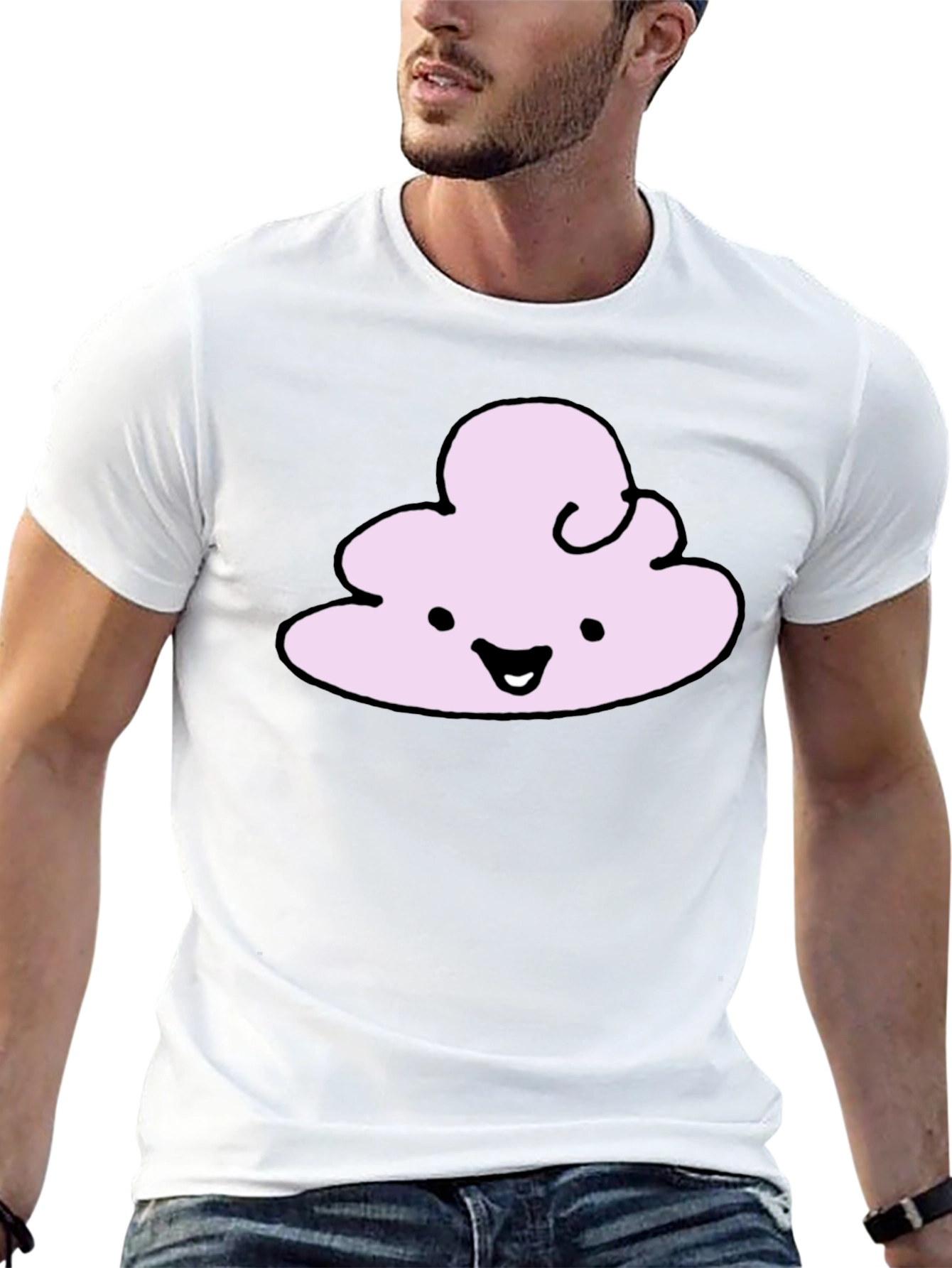 Cute Cloud Graphic T-Shirt - Black Cotton Tee