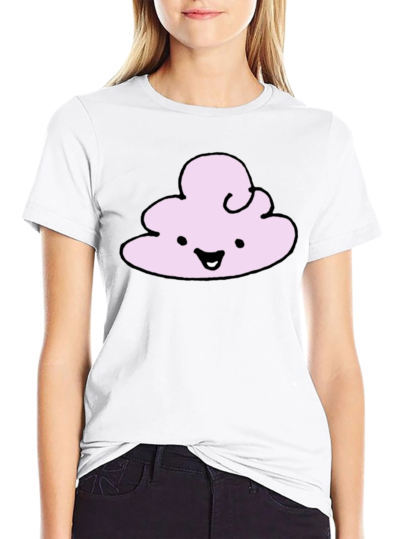 Cute Cloud Graphic T-Shirt - Black Cotton Tee