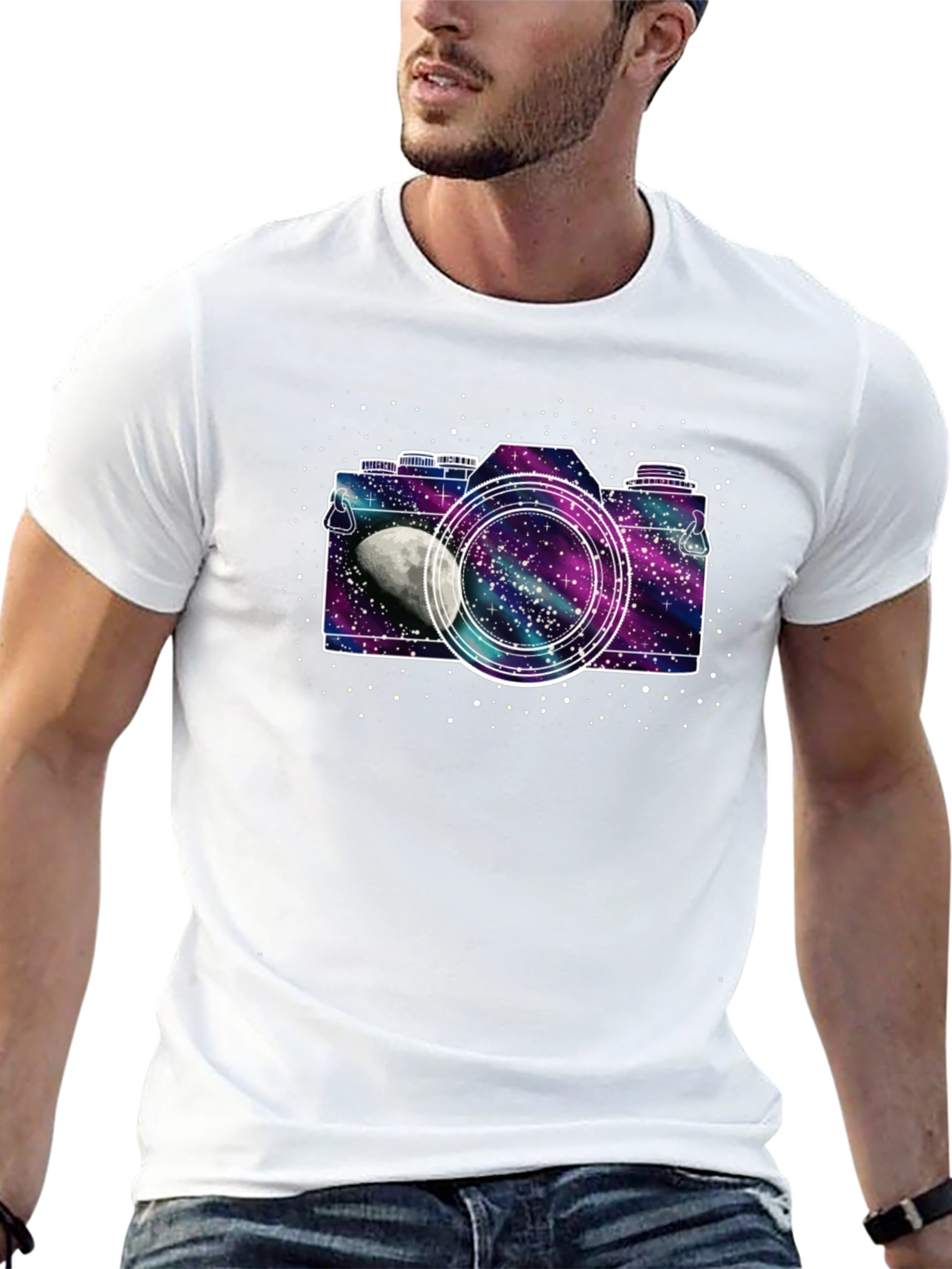 Galaxy Camera Black T-Shirt - Space Photographer Tee