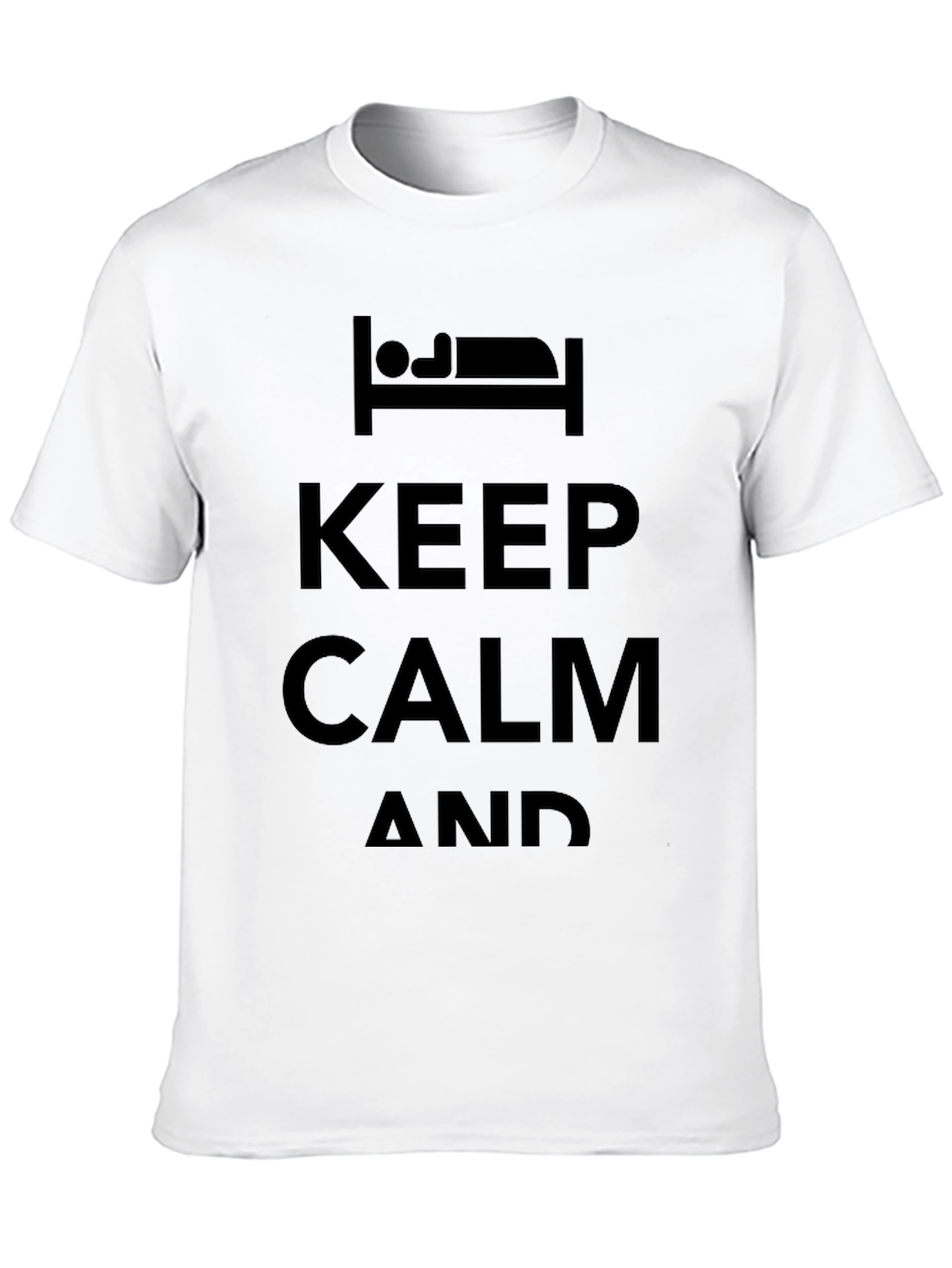Keep Calm and Sleep T-Shirt - Black Cotton Blend
