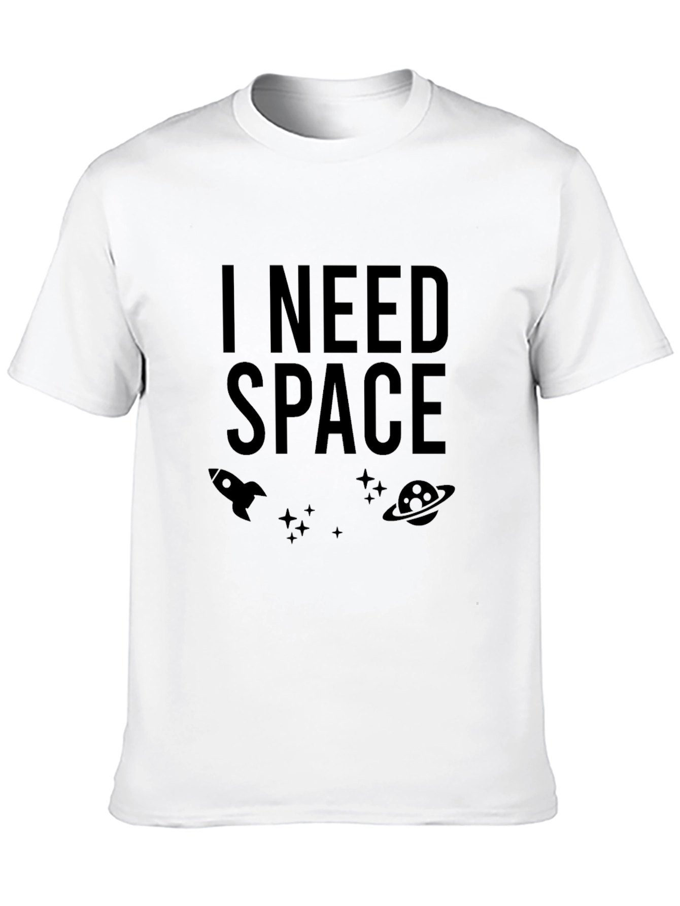 I Need Space Graphic Tee - Black Cotton Blend
