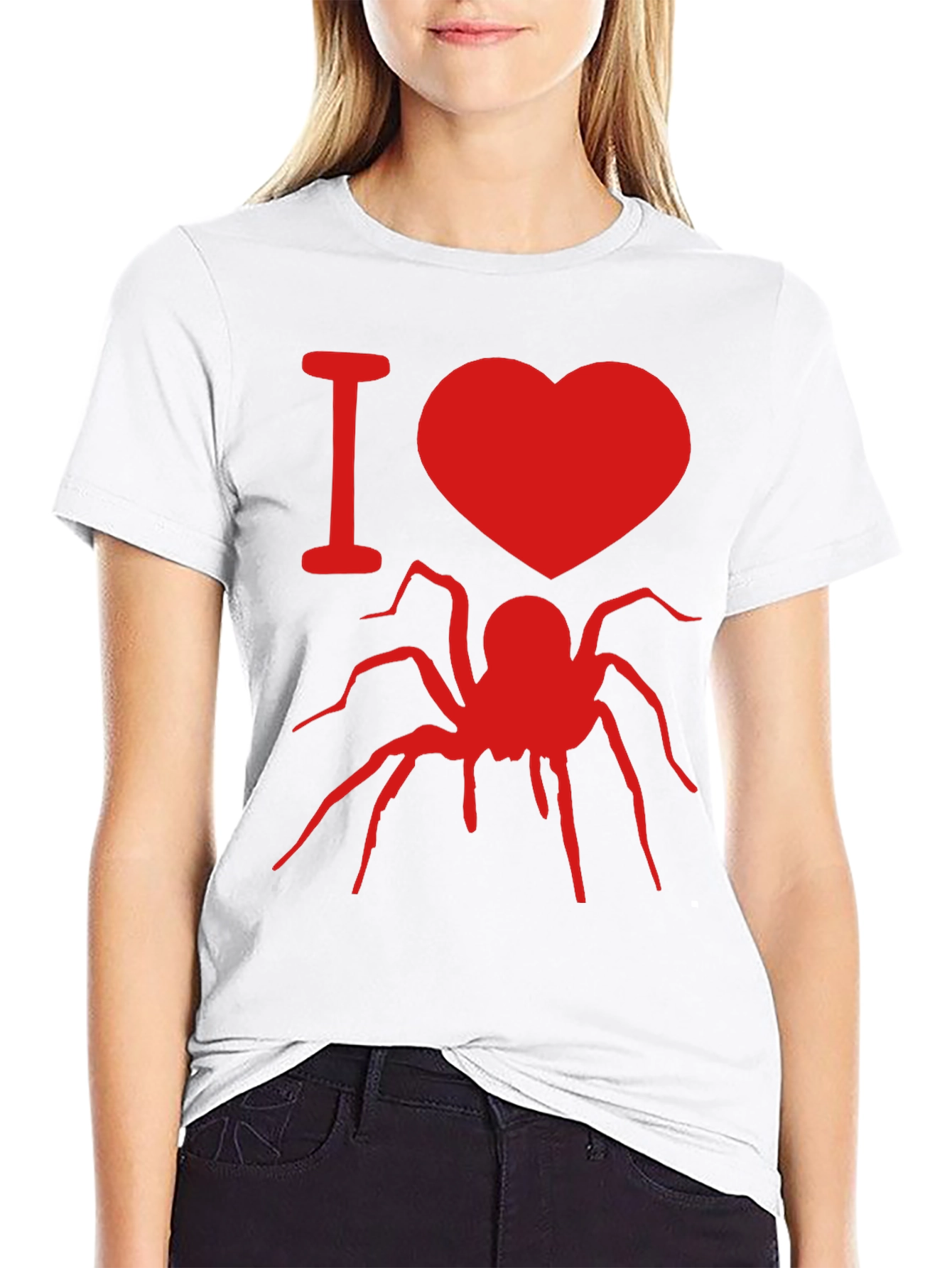 I Heart Spiders Graphic Tee - Black Cotton T-Shirt