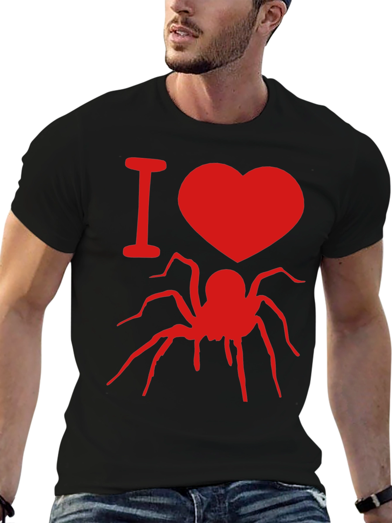 I Heart Spiders Graphic Tee - Black Cotton T-Shirt