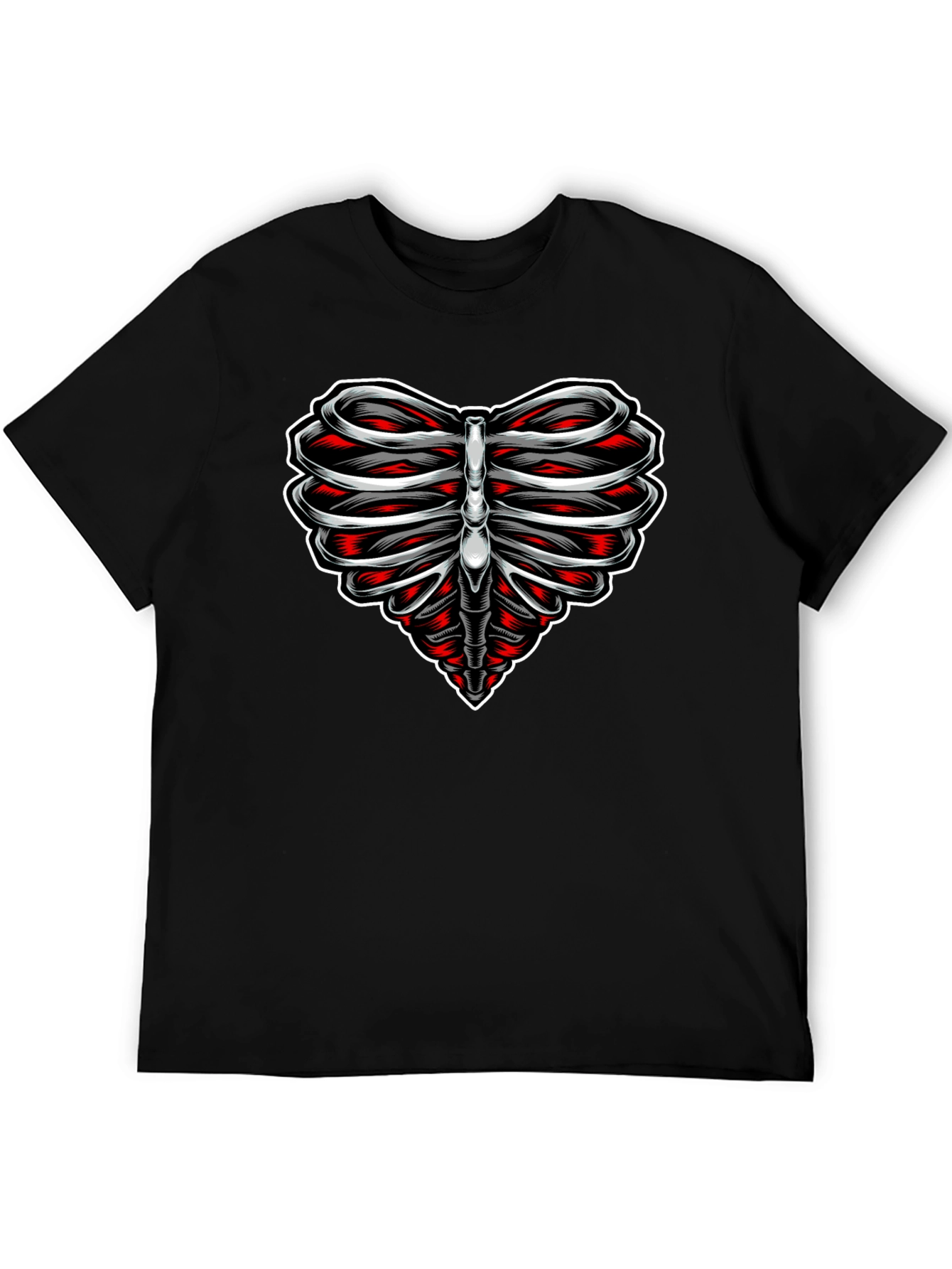 Heart Rib Cage Graphic Tee - Black