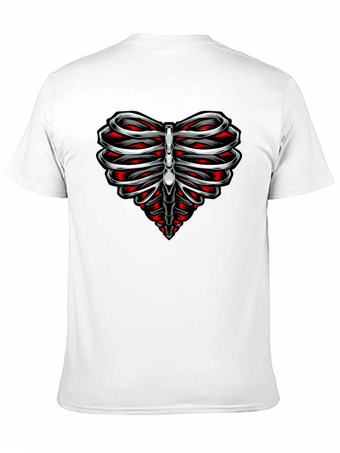 Heart Rib Cage Graphic Tee - Black