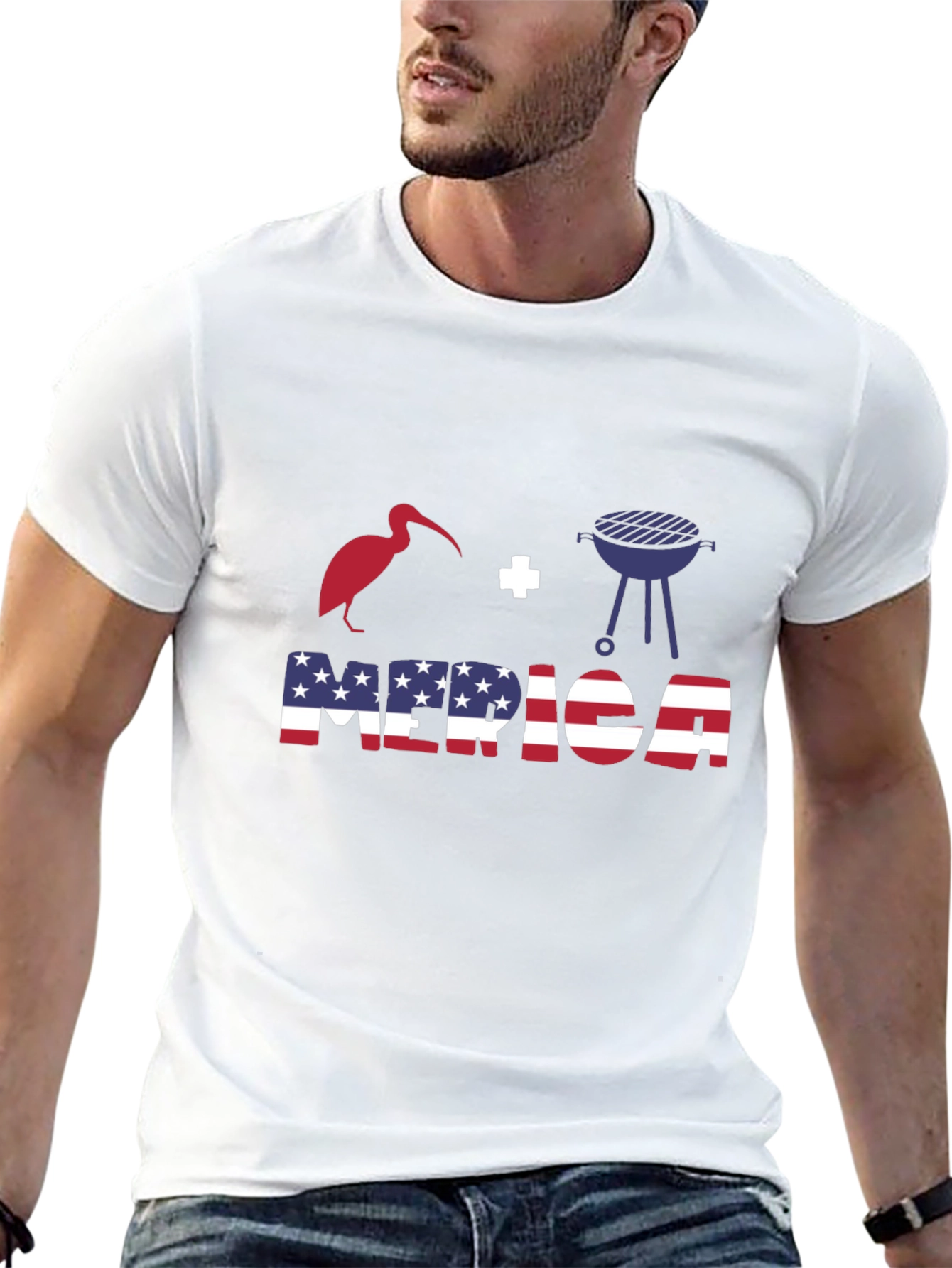 Patriotic T-Shirt: Bird + Grill = Merica