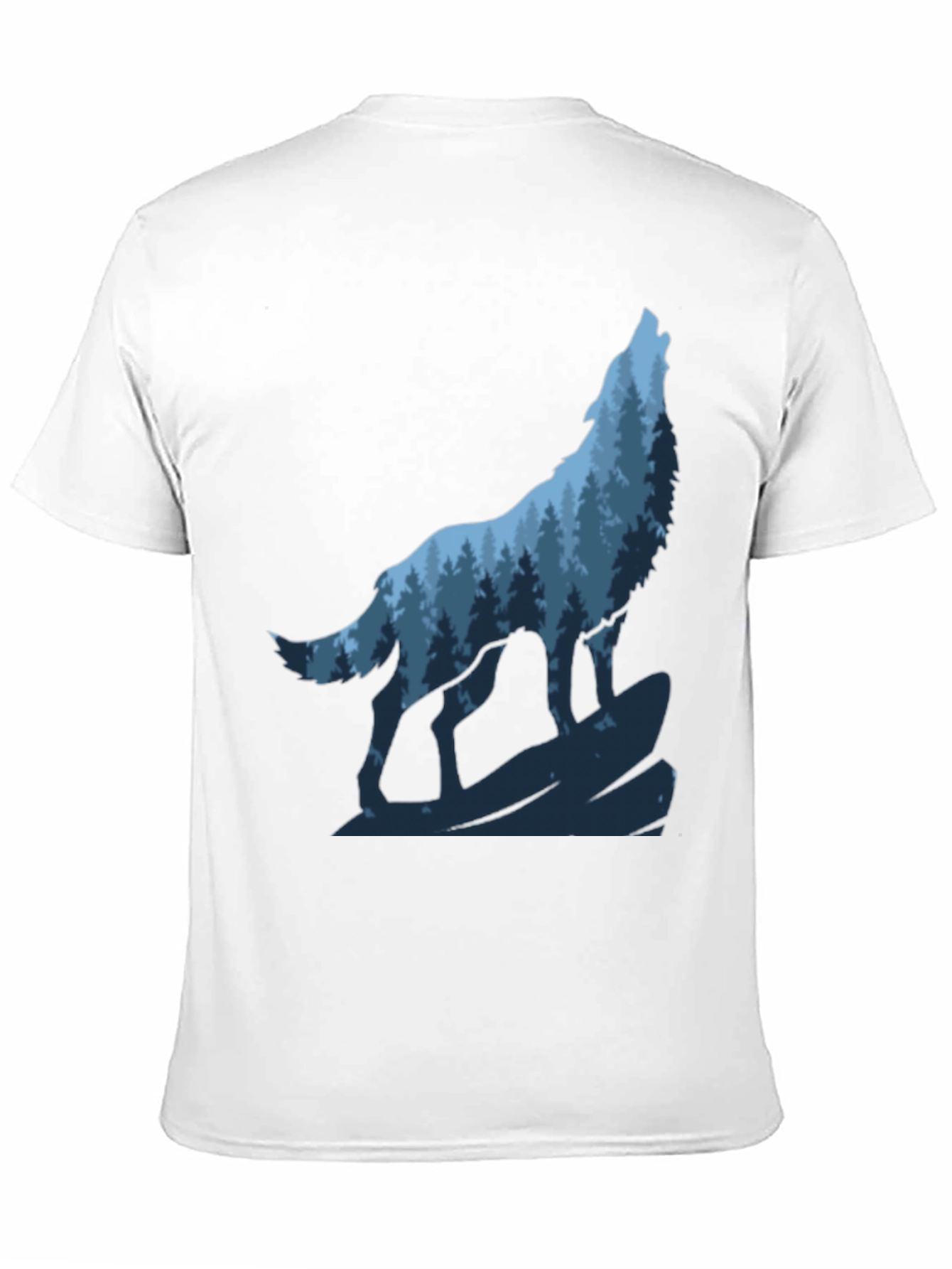 Wolf Howling Forest Graphic Tee - Black