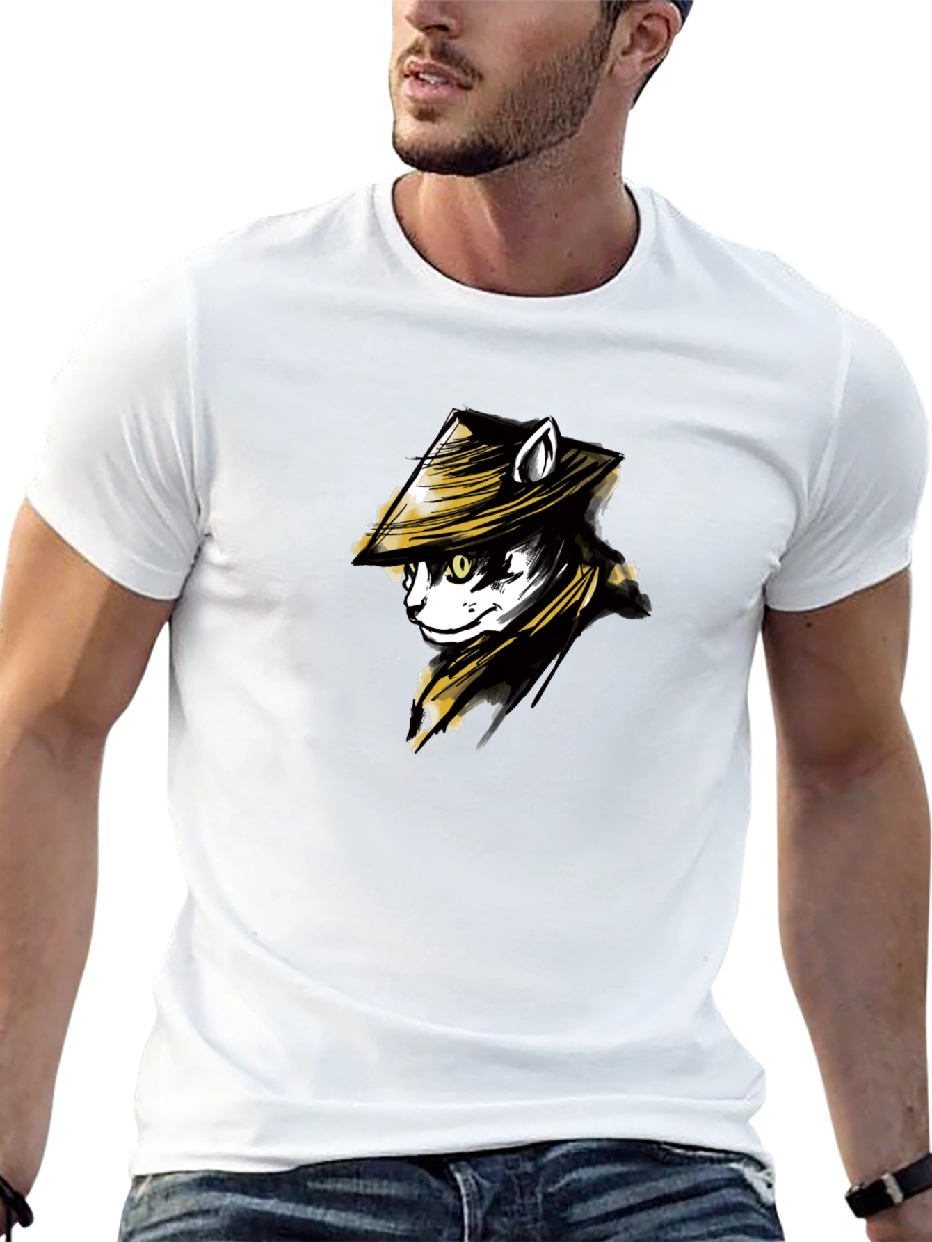 Samurai Cat T-Shirt - Cool Graphic Tee