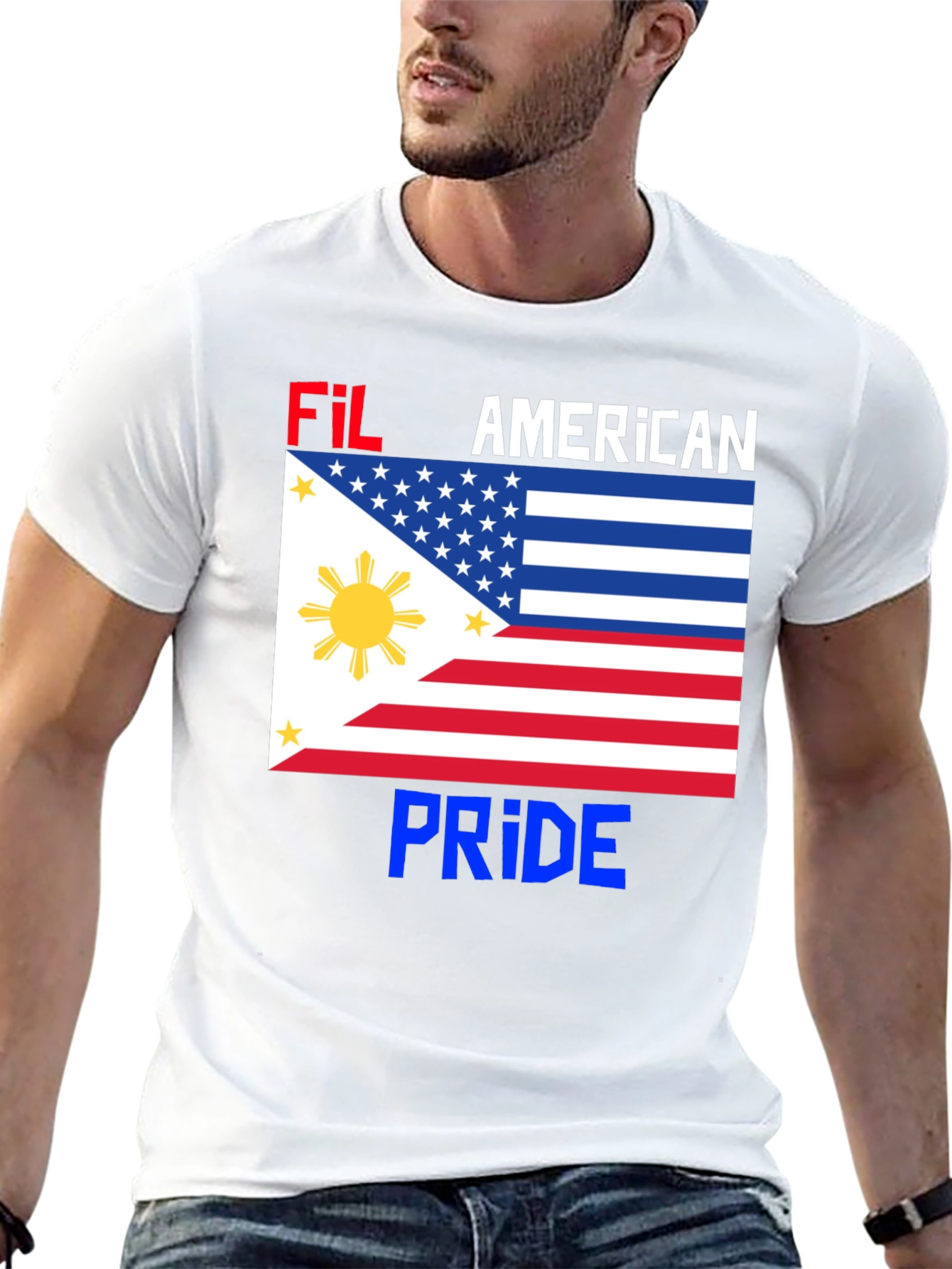 Fil-American Pride T-Shirt - Dual Flag Design