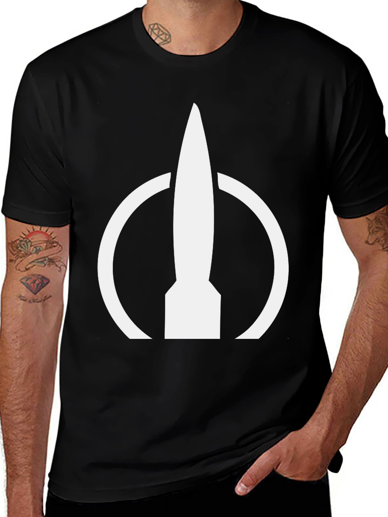 Rocket Symbol Black T-Shirt