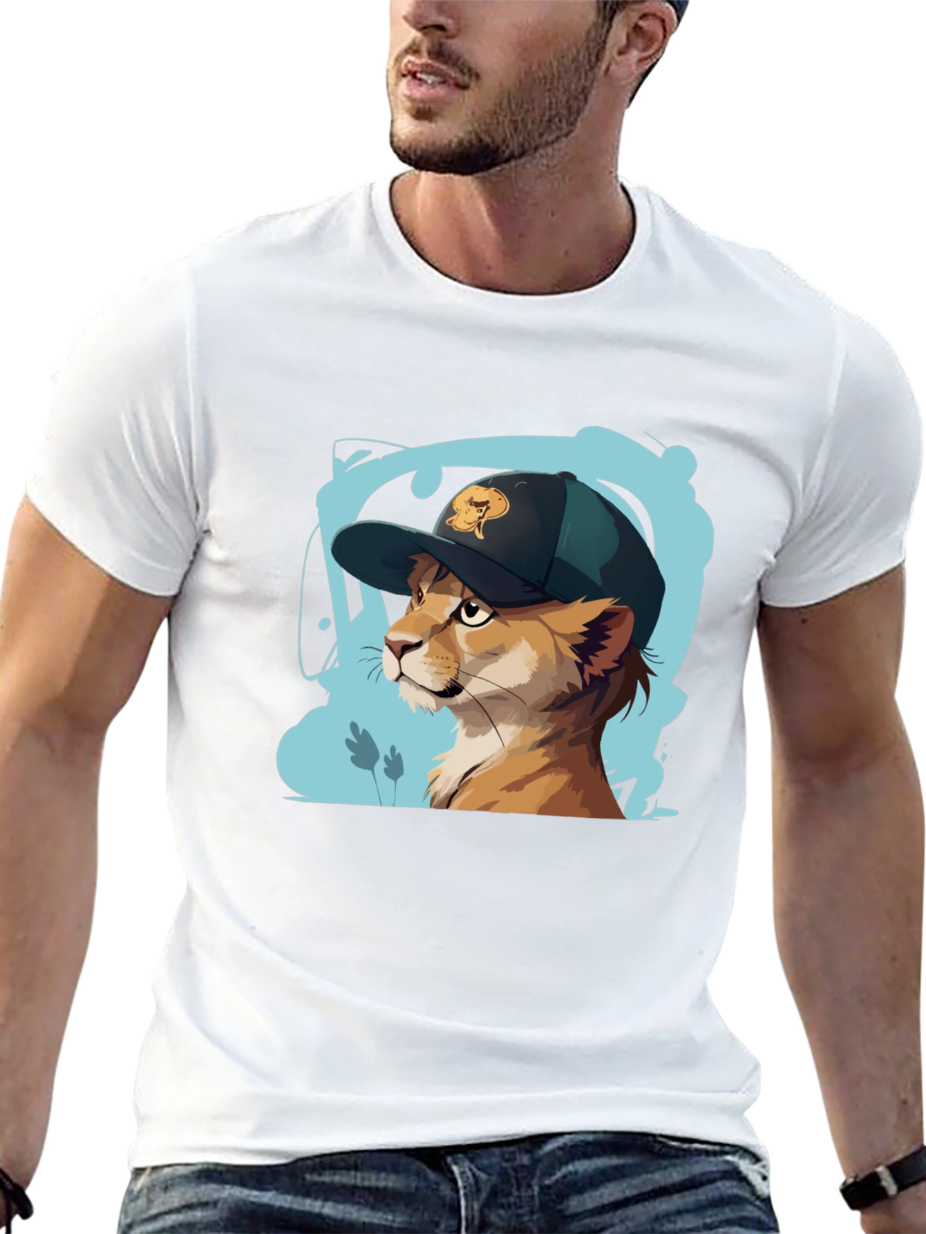 Cool Cat Tee: Urban Style Animal Graphic T-Shirt