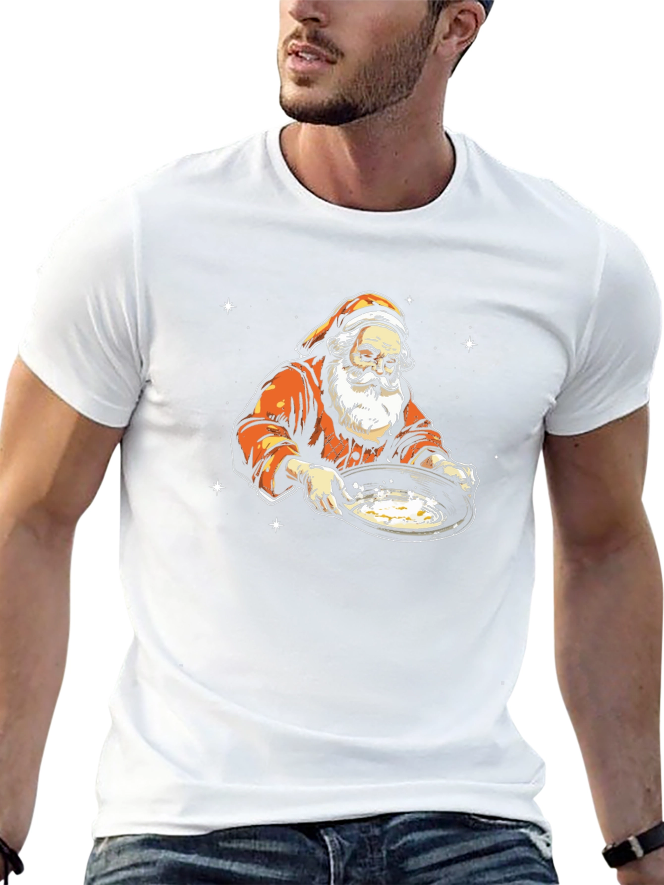 Santa Gold Panning Graphic T-Shirt