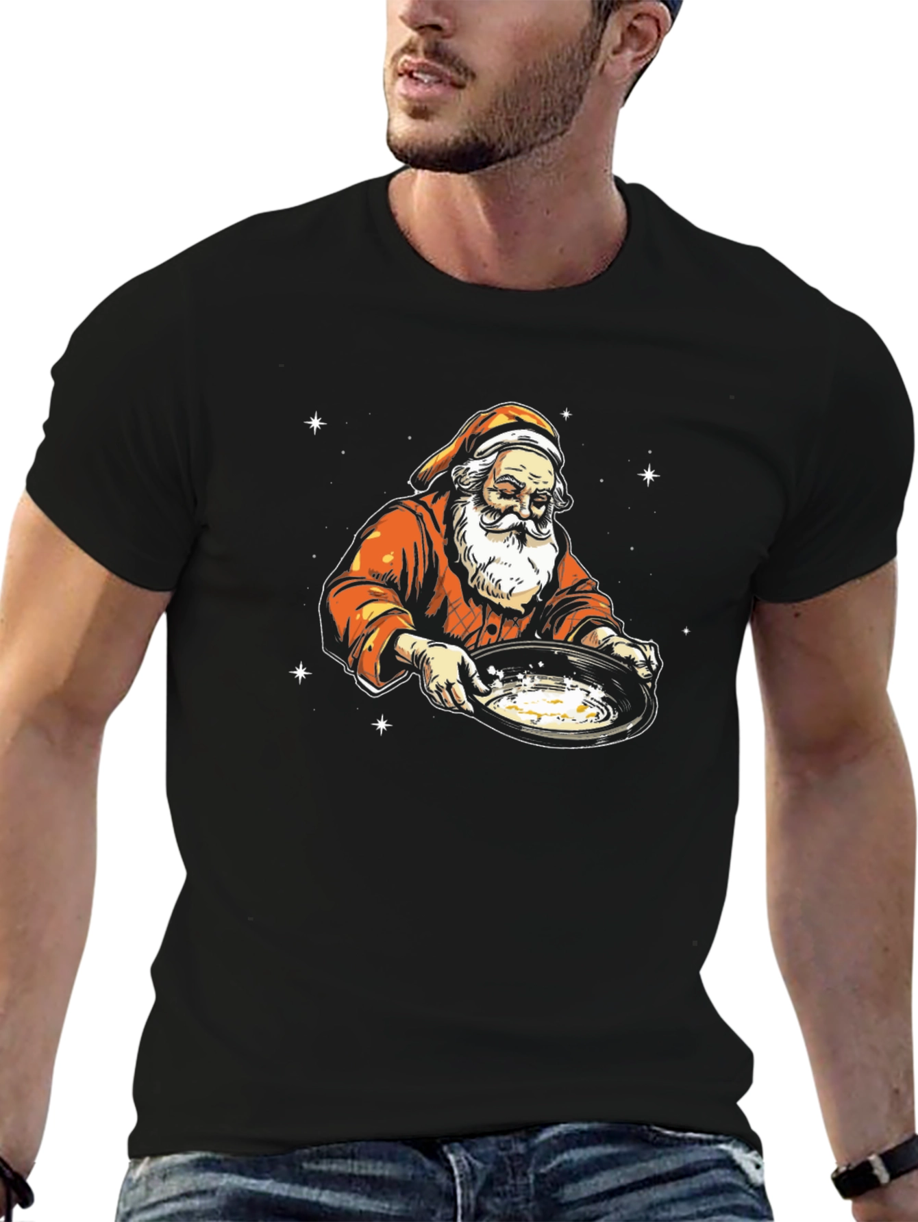 Santa Gold Panning Graphic T-Shirt