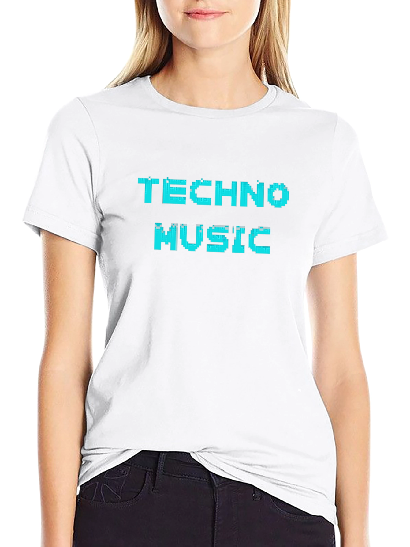 Techno Music Pixel Art T-Shirt - Black