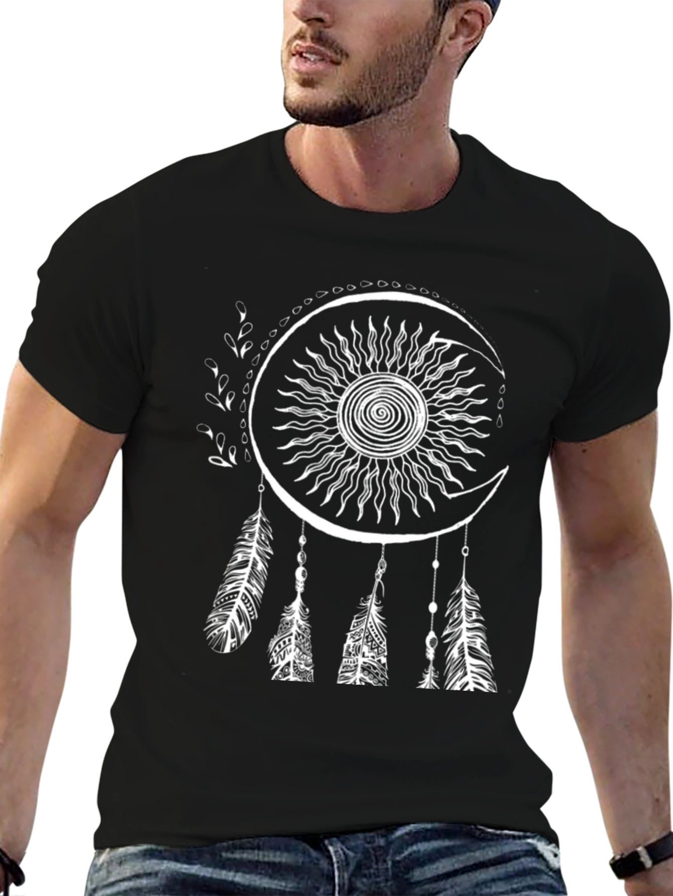 Mystic Sun Moon Dreamcatcher Graphic Tee
