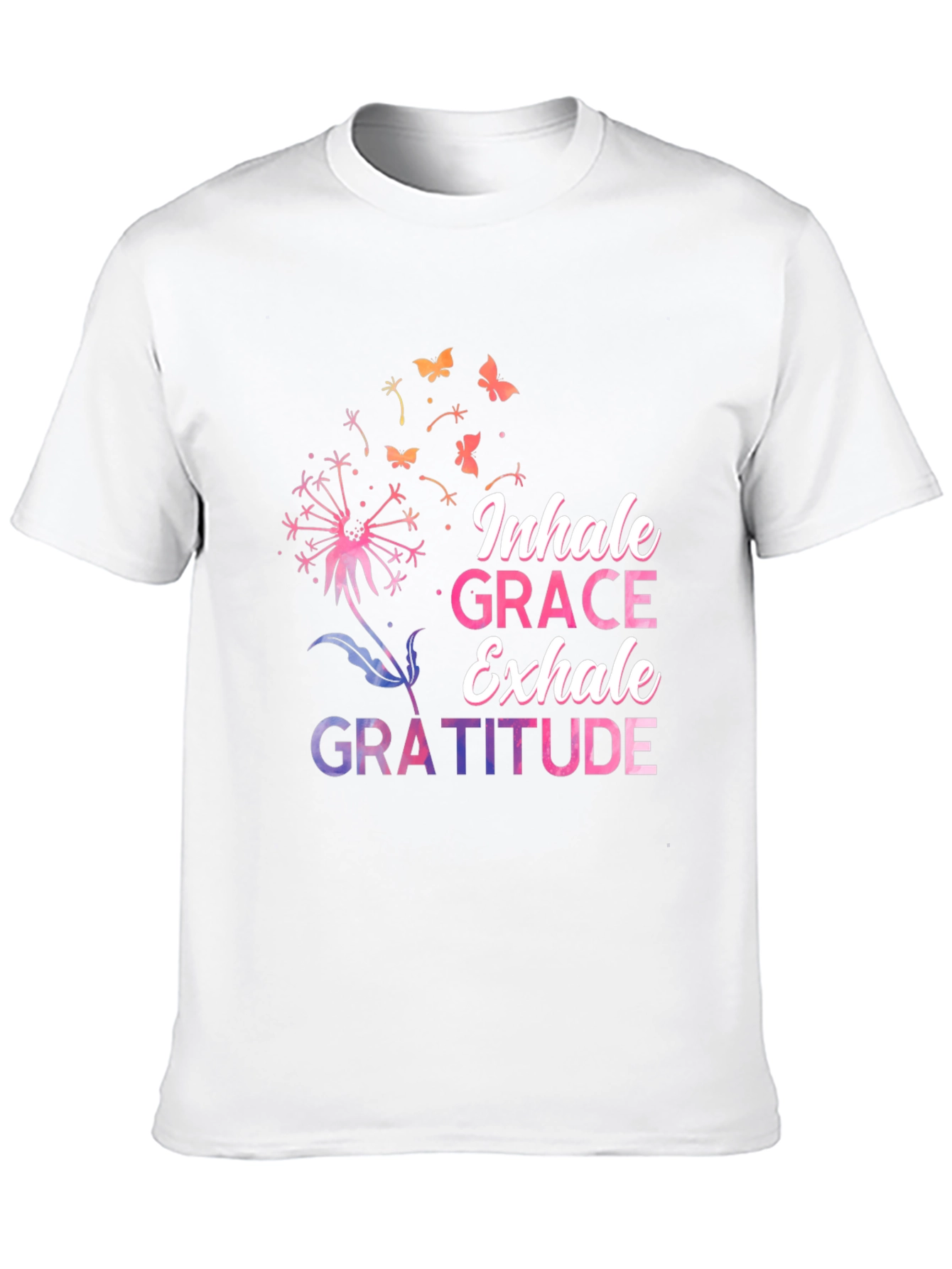 Inhale Grace Exhale Gratitude Black T-Shirt