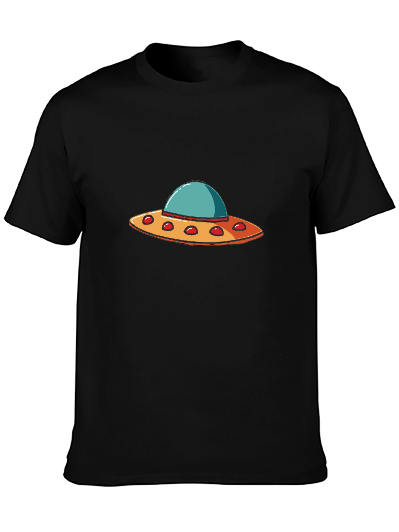 UFO Graphic T-Shirt - Black Crew Neck Tee