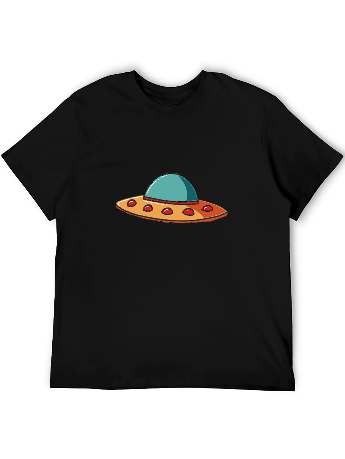 UFO Graphic T-Shirt - Black Crew Neck Tee