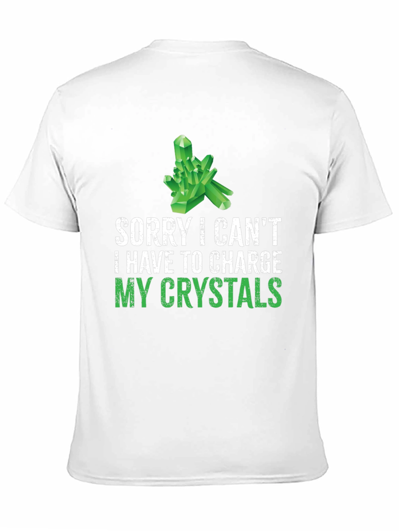 Crystal Charging T-Shirt: Sorry Cant! Black Cotton Tee