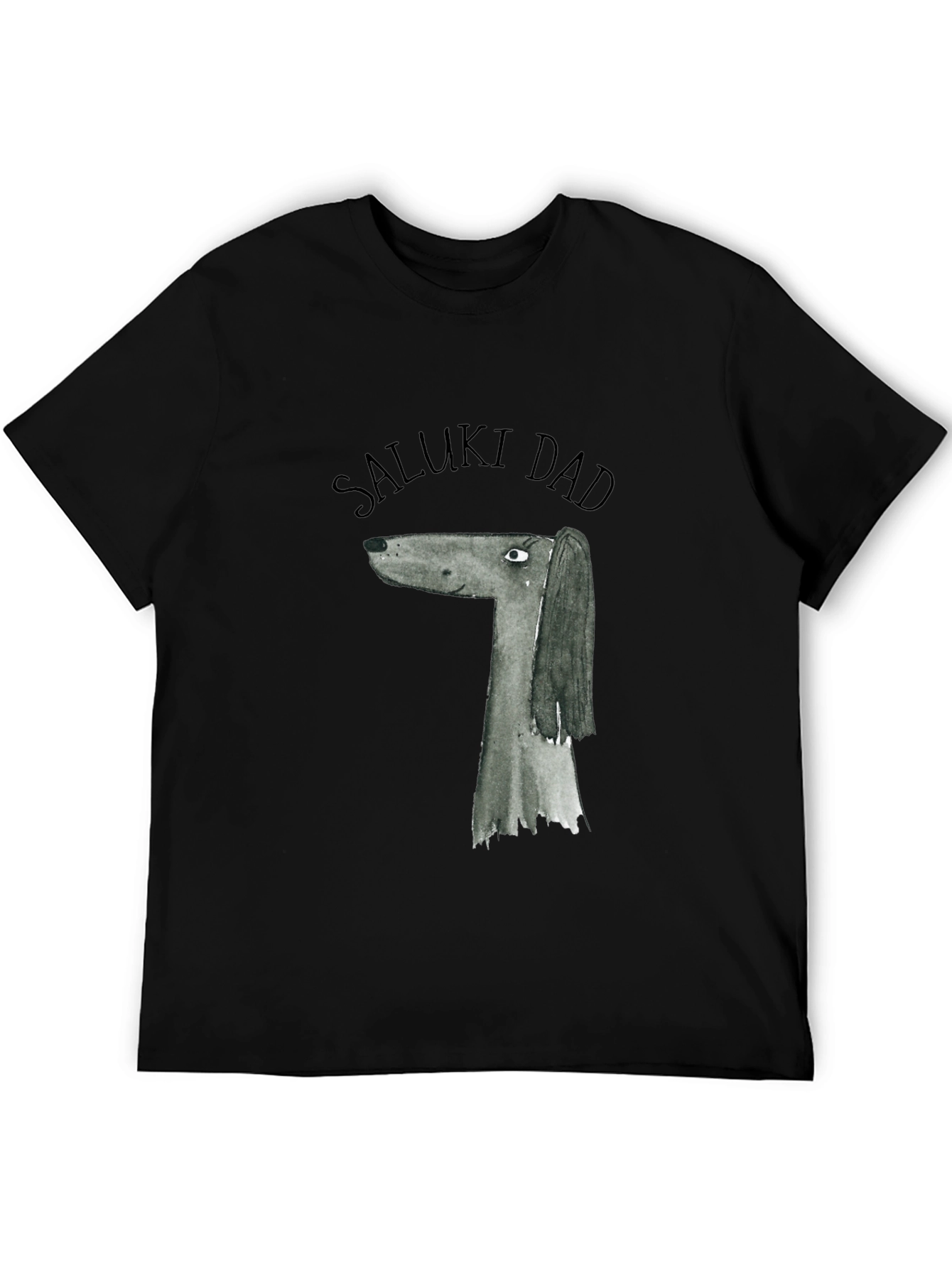 Saluki Dad Graphic Tee - Black Cotton T-Shirt