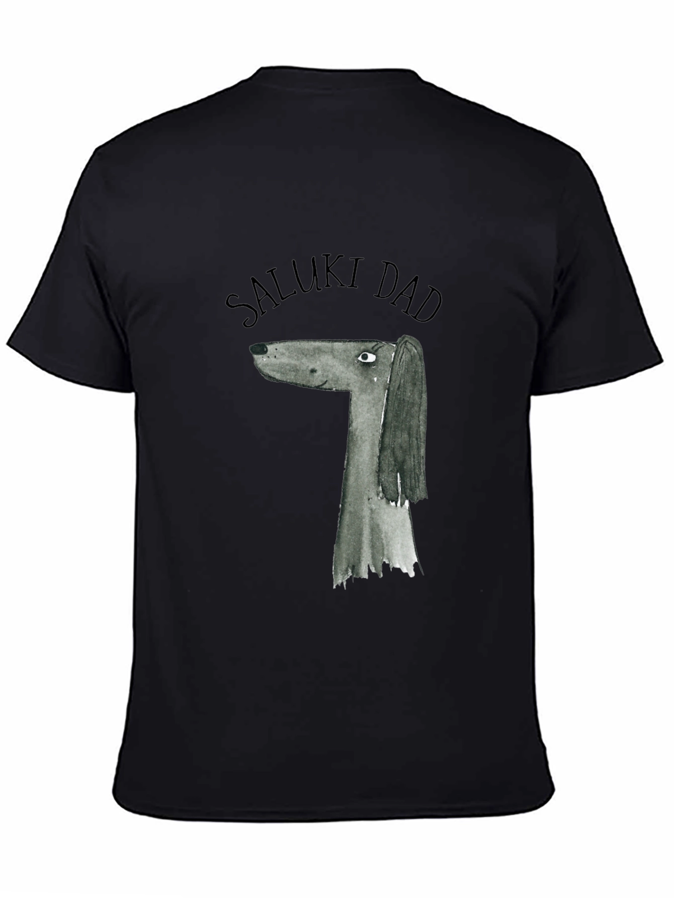 Saluki Dad Graphic Tee - Black Cotton T-Shirt