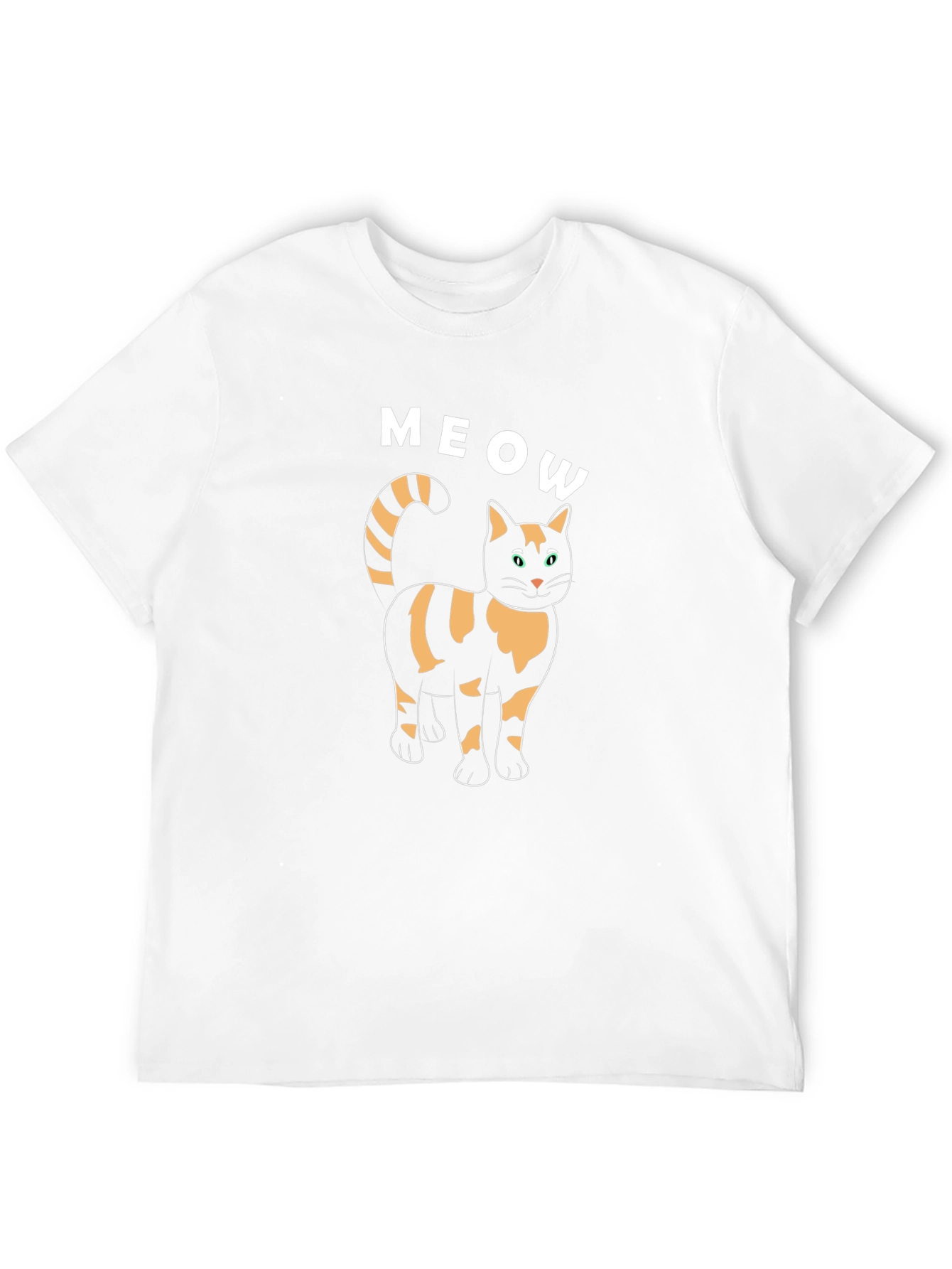 Meow Cat Graphic Tee - Black Cotton T-Shirt