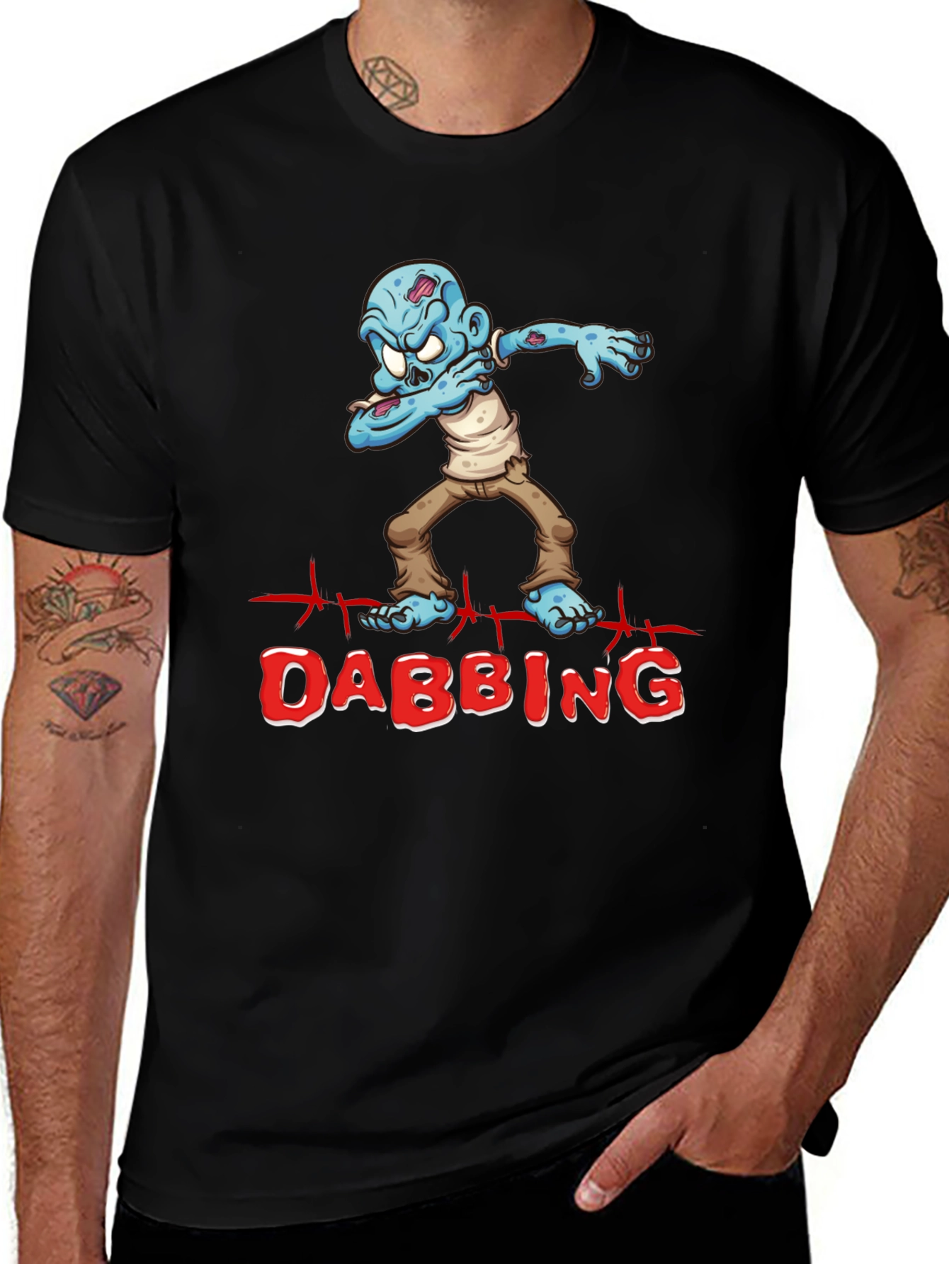 Zombie Dabbing Graphic Tee - Halloween Party Shirt