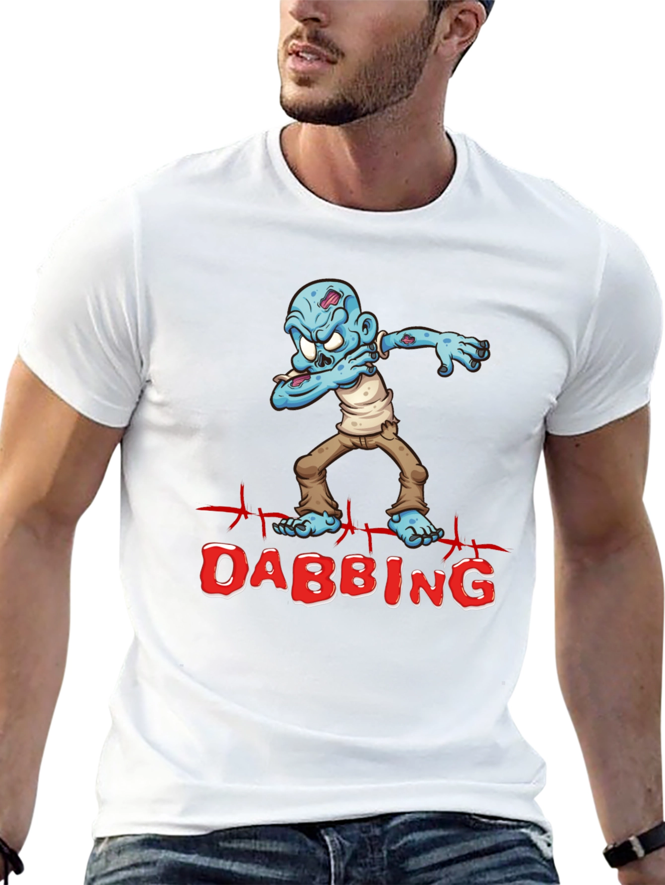 Zombie Dabbing Graphic Tee - Halloween Party Shirt