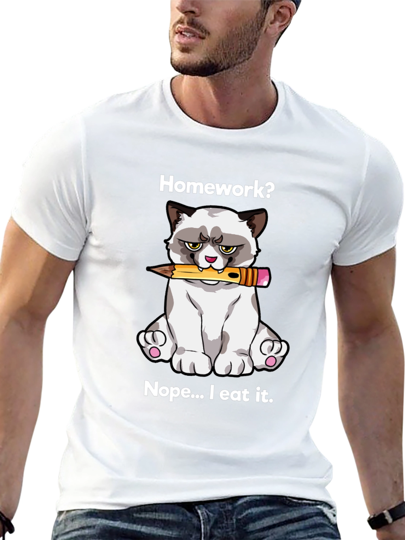 Grumpy Cat Homework T-Shirt: Funny Novelty Tee