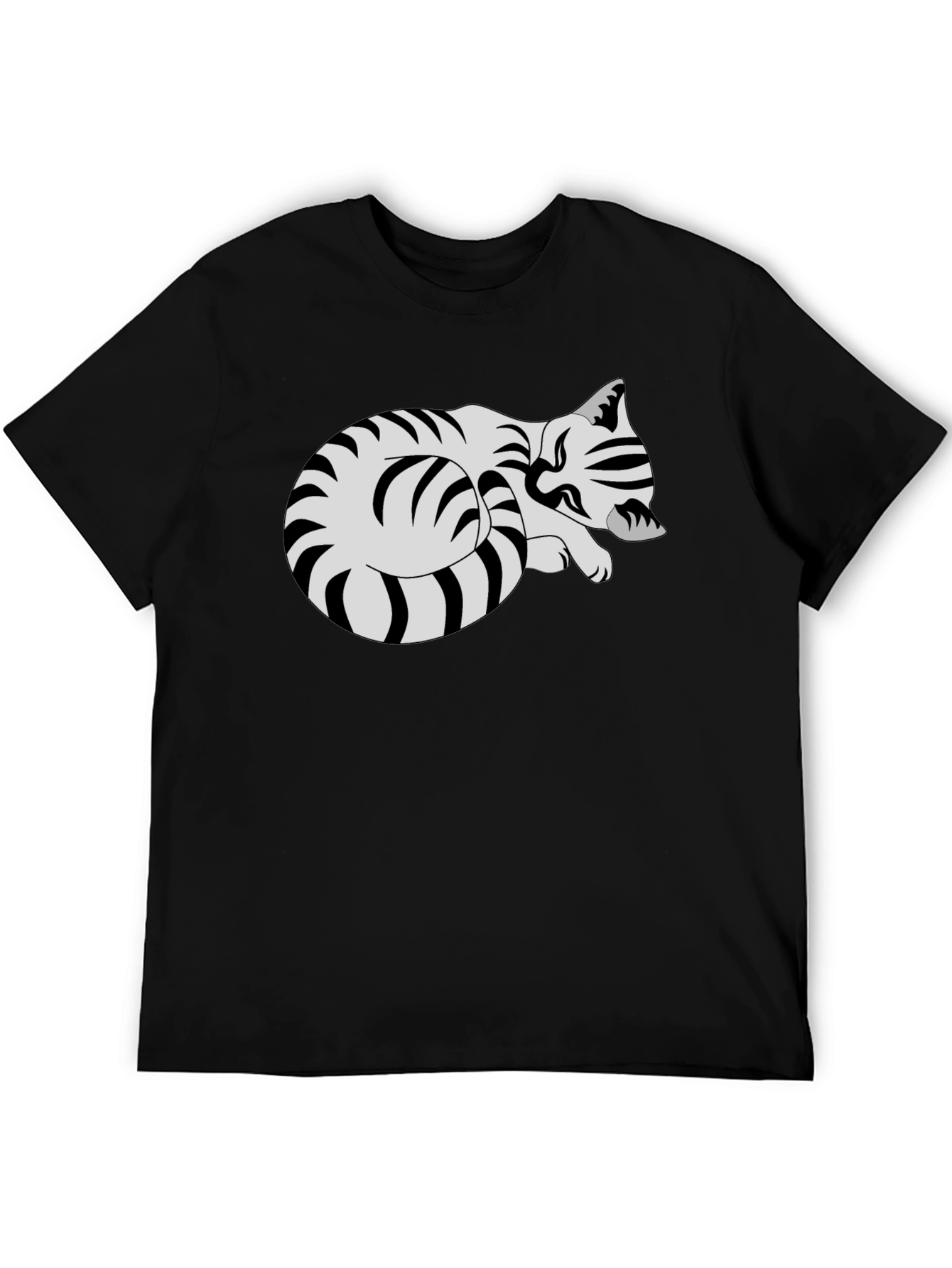 Striped Cat Graphic Tee - Comfy Casual Style
