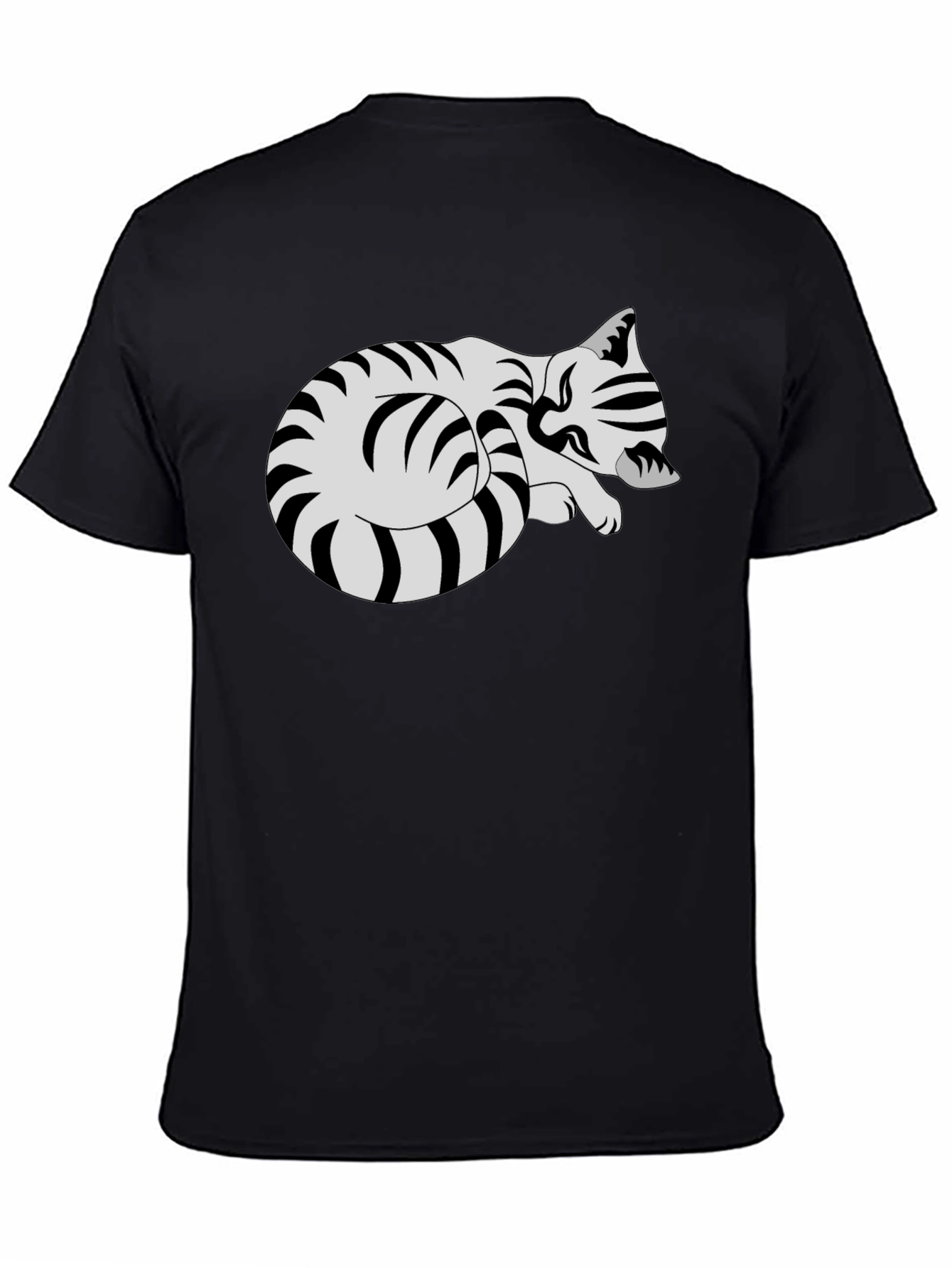 Striped Cat Graphic Tee - Comfy Casual Style