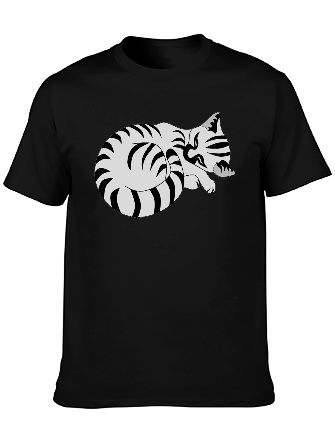 Striped Cat Graphic Tee - Comfy Casual Style