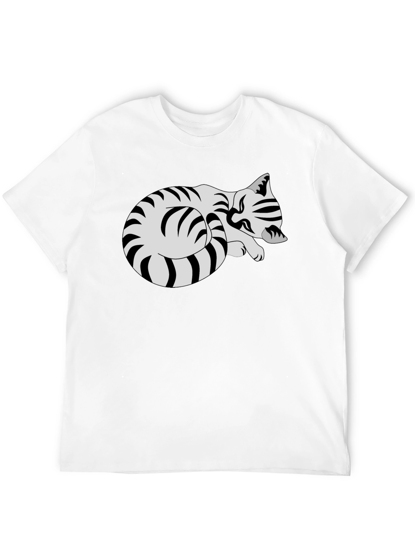 Striped Cat Graphic Tee - Comfy Casual Style