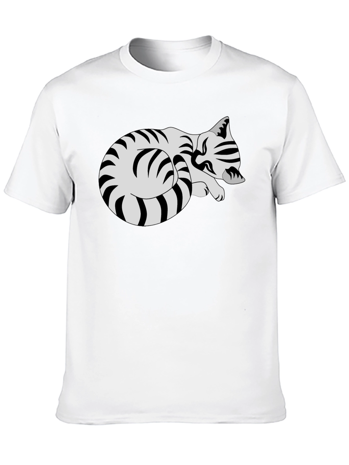 Striped Cat Graphic Tee - Comfy Casual Style