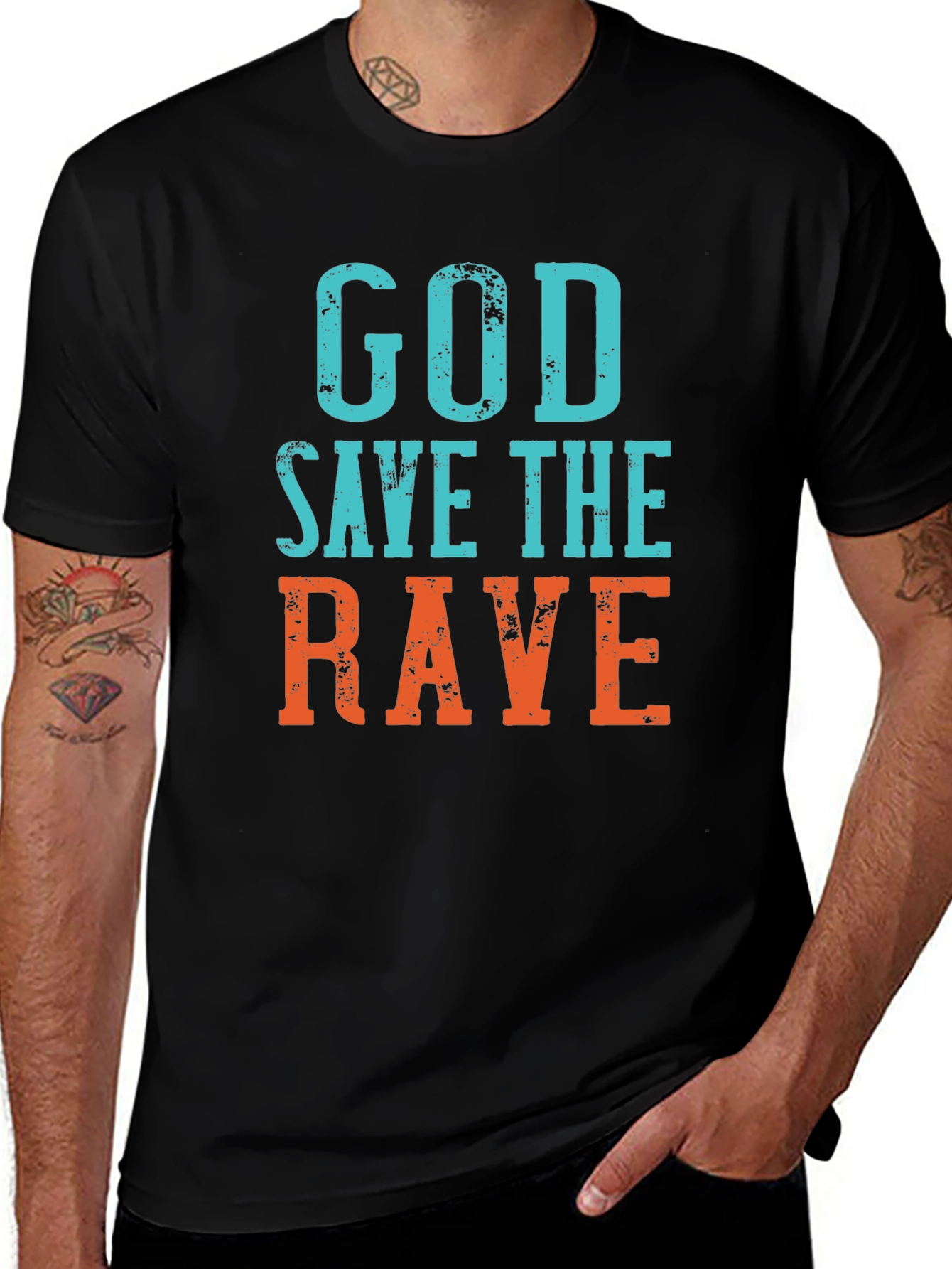 God Save The Rave Graphic Tee - Black