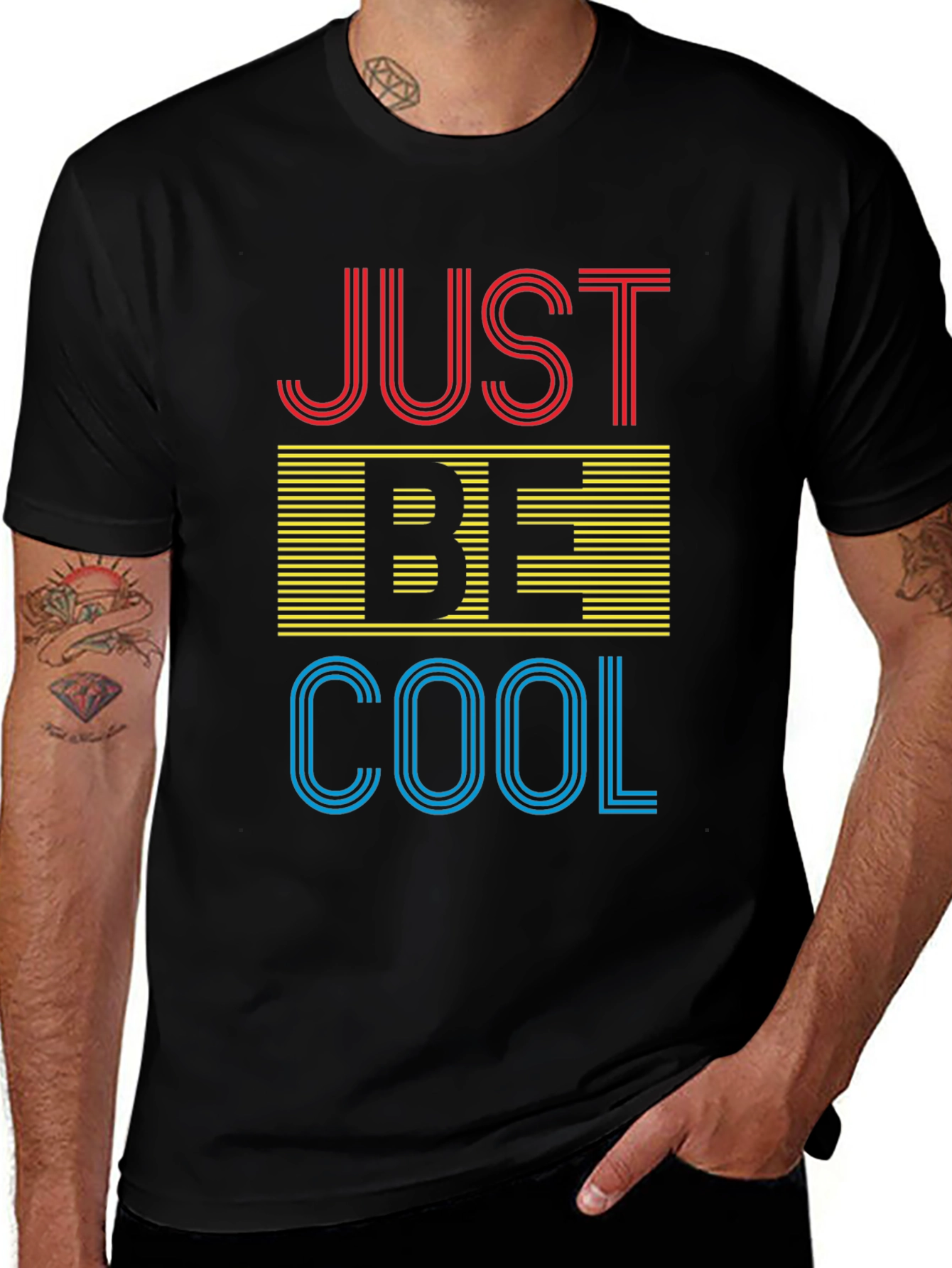 Just Be Cool Black Graphic Tee