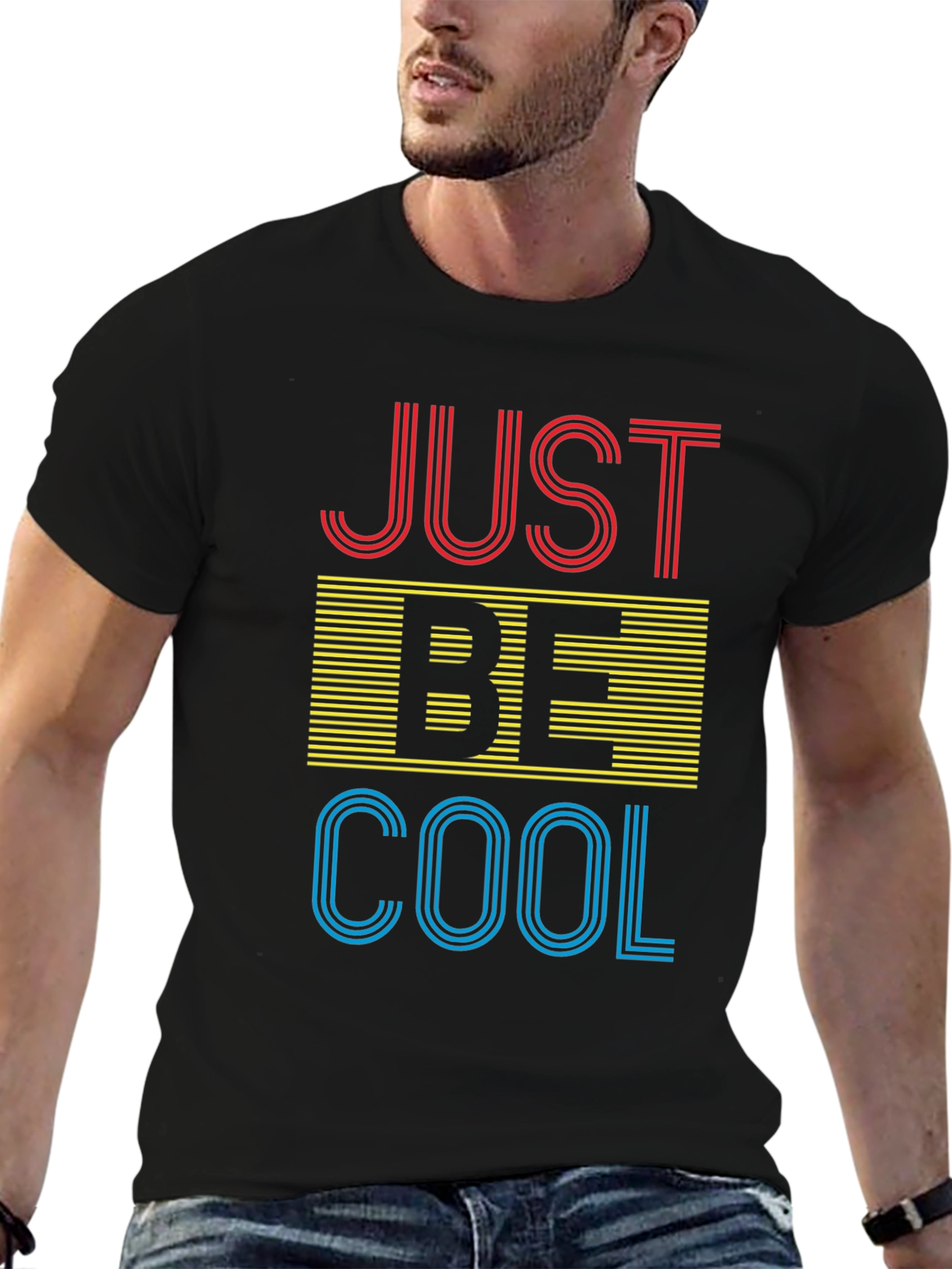 Just Be Cool Black Graphic Tee