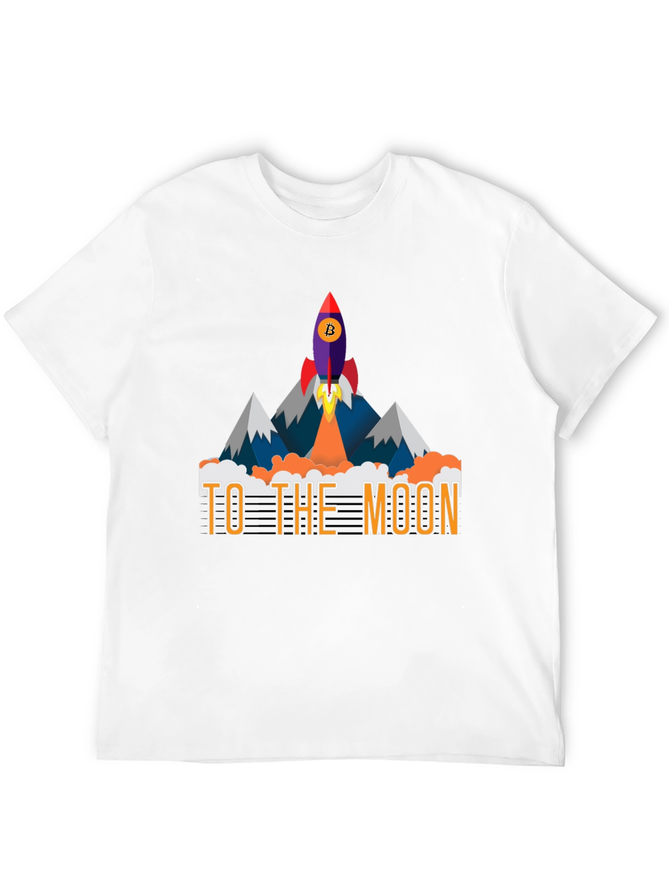 To The Moon Bitcoin Rocket Graphic Tee