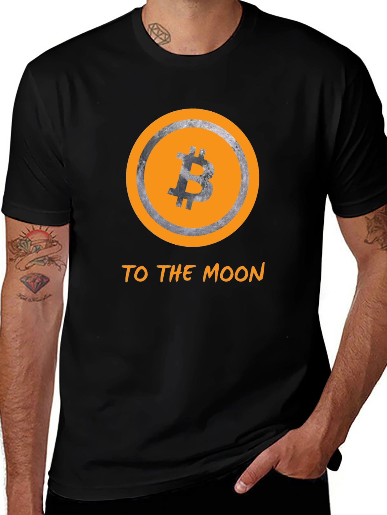 Bitcoin to the Moon Black T-Shirt
