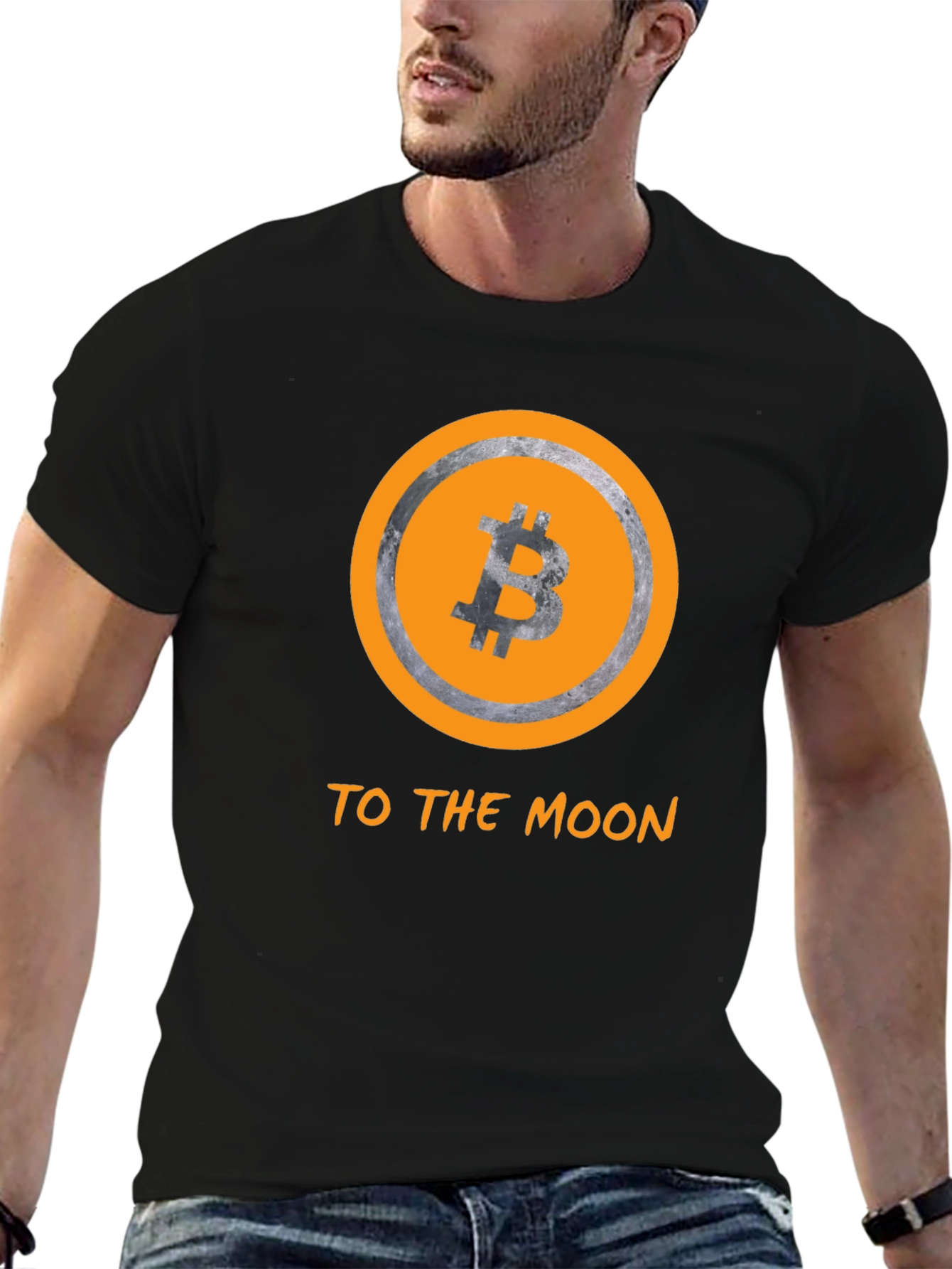 Bitcoin to the Moon Black T-Shirt